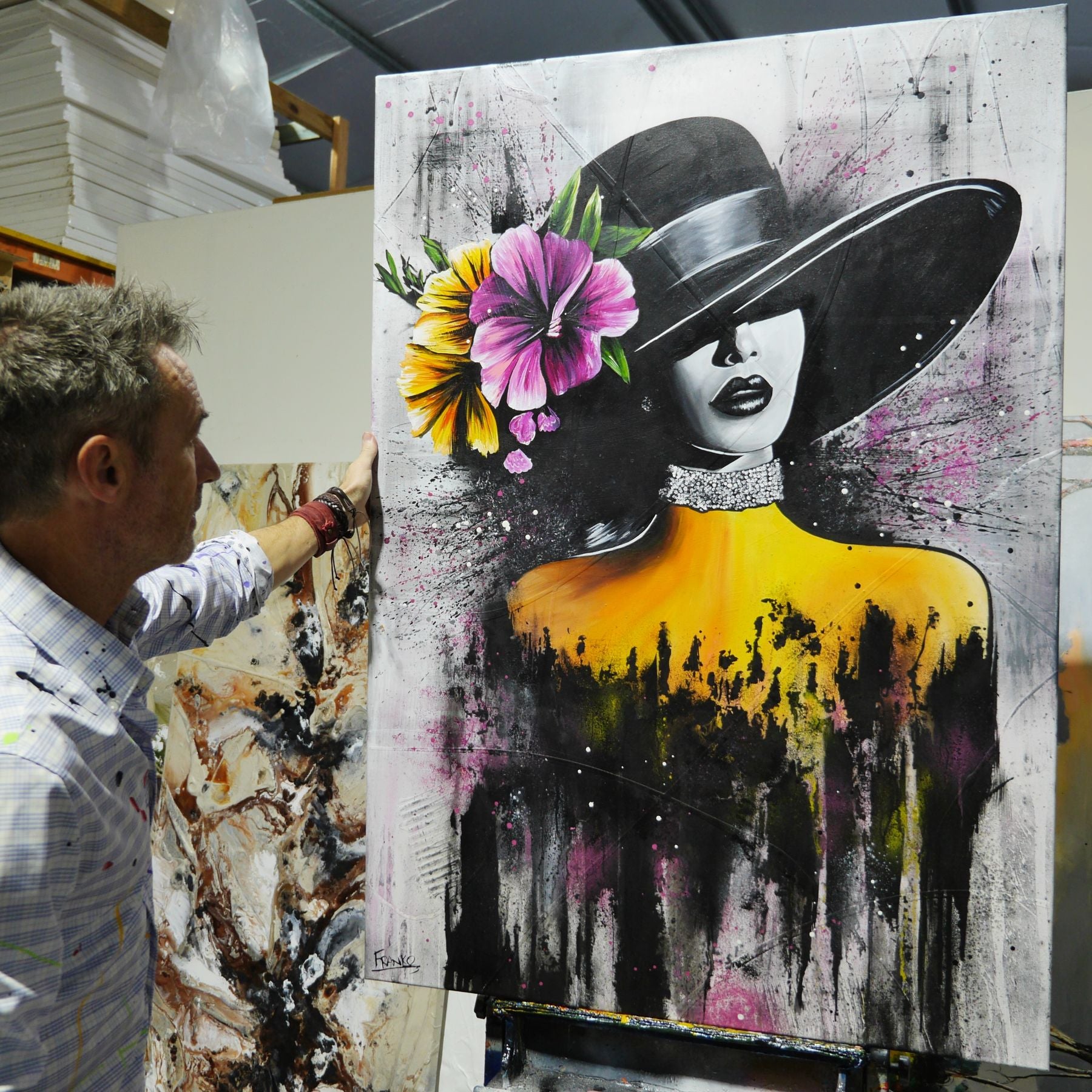 Posh 100cm x 140cm Industrial Textured Urban Pop Art Painting