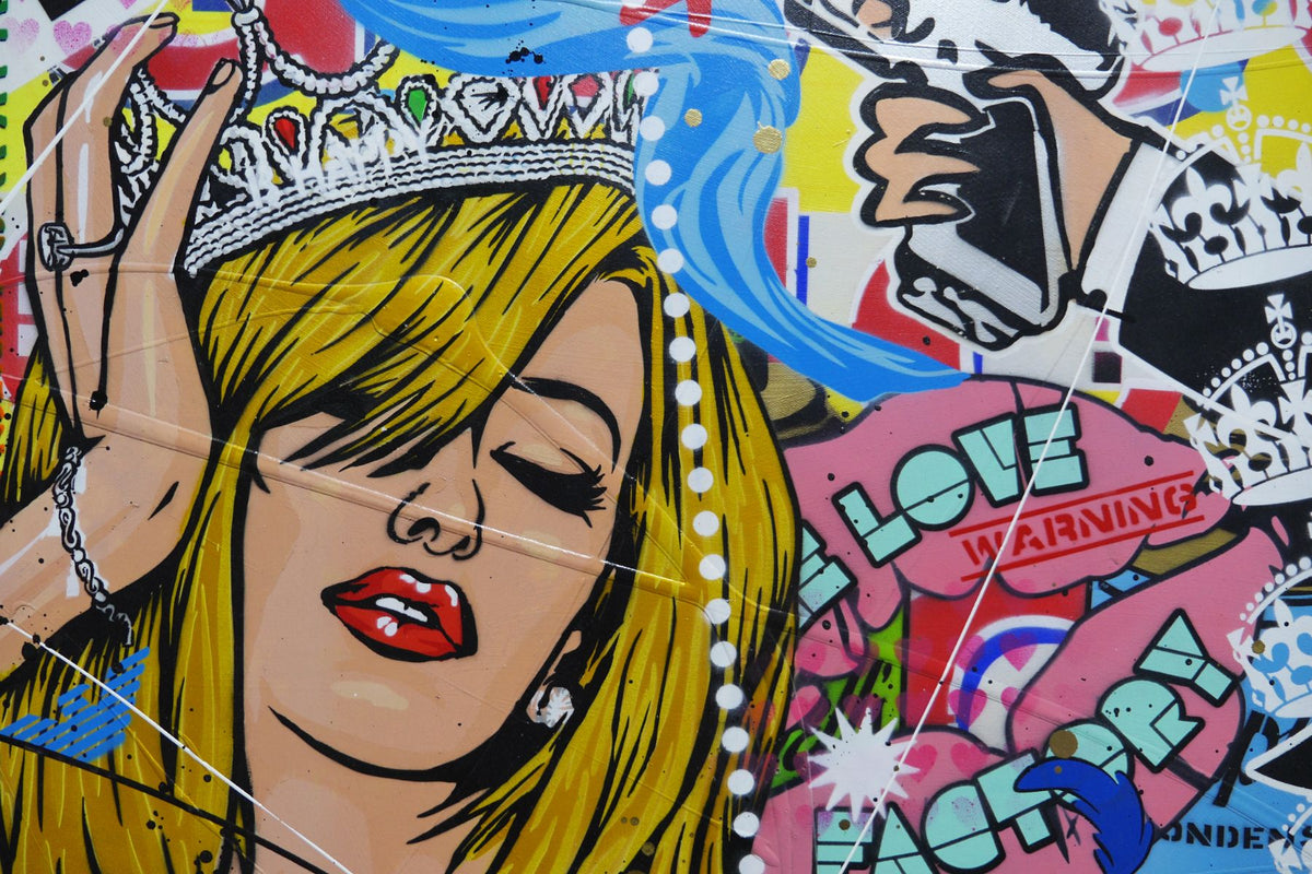 On The Run 190cm x 100cm Monopoly Man Textured Urban Pop Art Painting