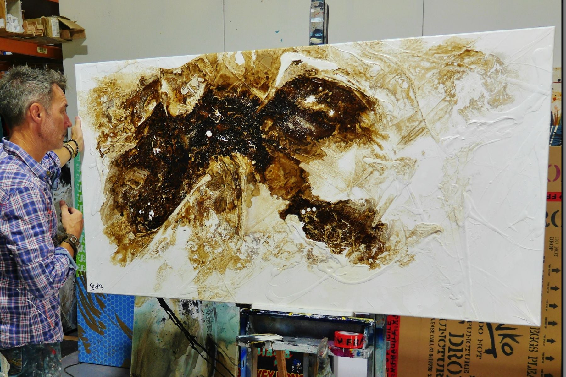 Mystery 190cm x 100cm Textured Abstract Painting