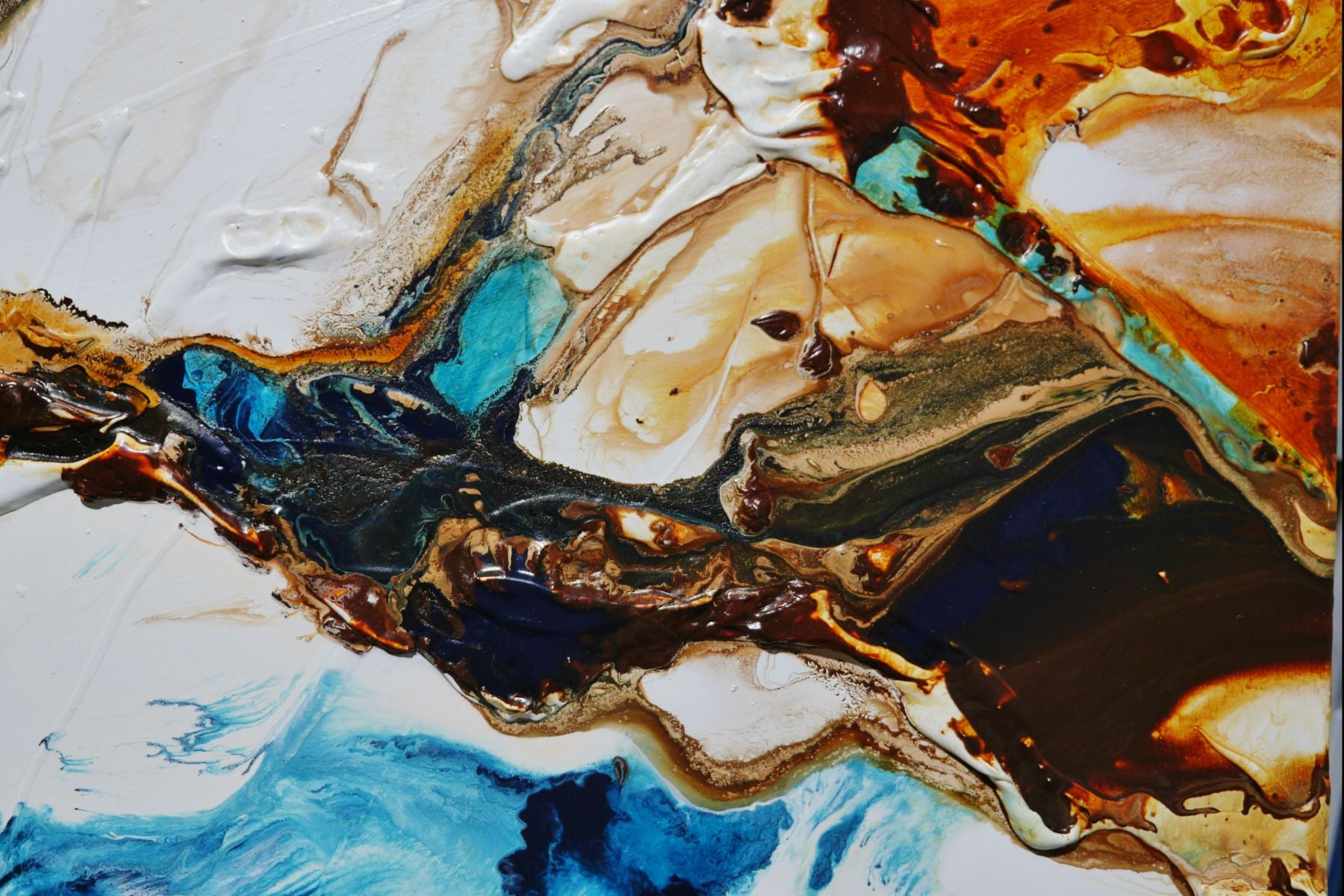 Aquatic Transition 190cm x 100cm Textured Abstract Painting (SOLD)