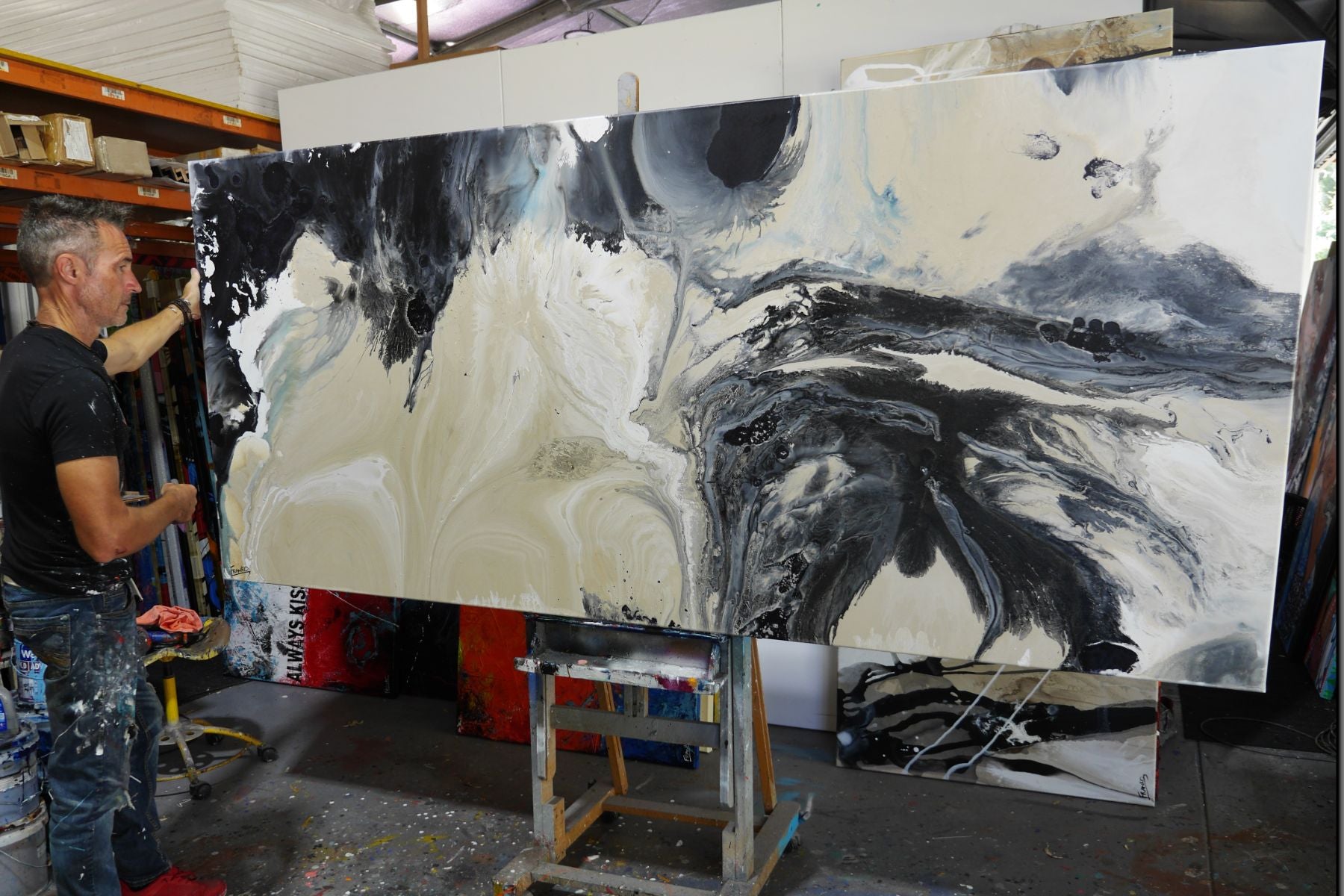 Refined 868 270cm x 120cm Blended Ink Abstract Painting