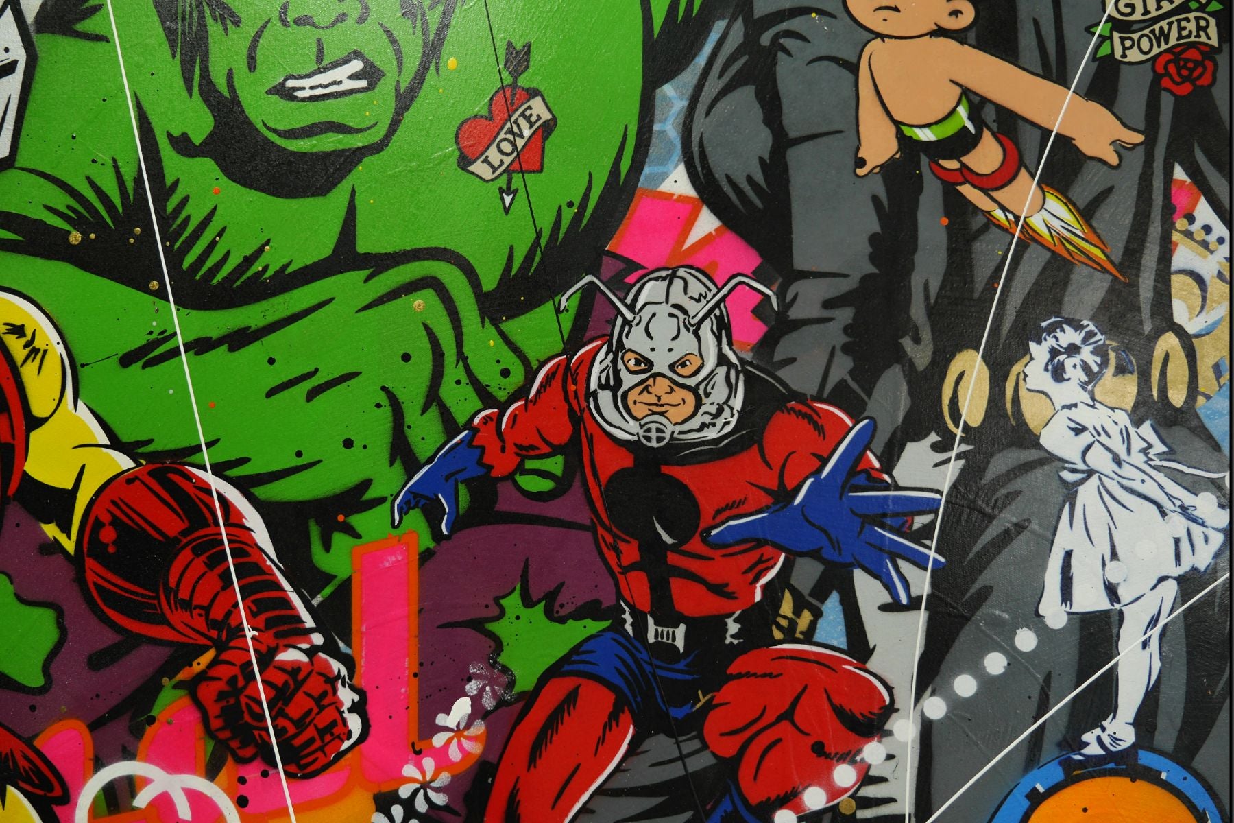 Heroes Evolution 190cm x 100cm Textured Urban Pop Art Painting