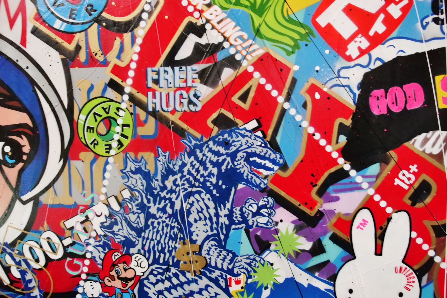 Speeding thru life 240cm x 100cm Speed Racer Textured Urban Pop Art Painting (SOLD)