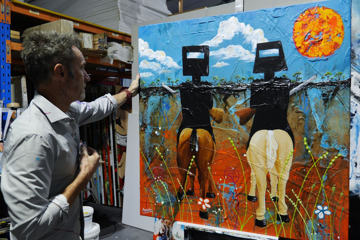 Bandit Bros 120cm x 120cm Australiana Textured Abstract Painting (SOLD)