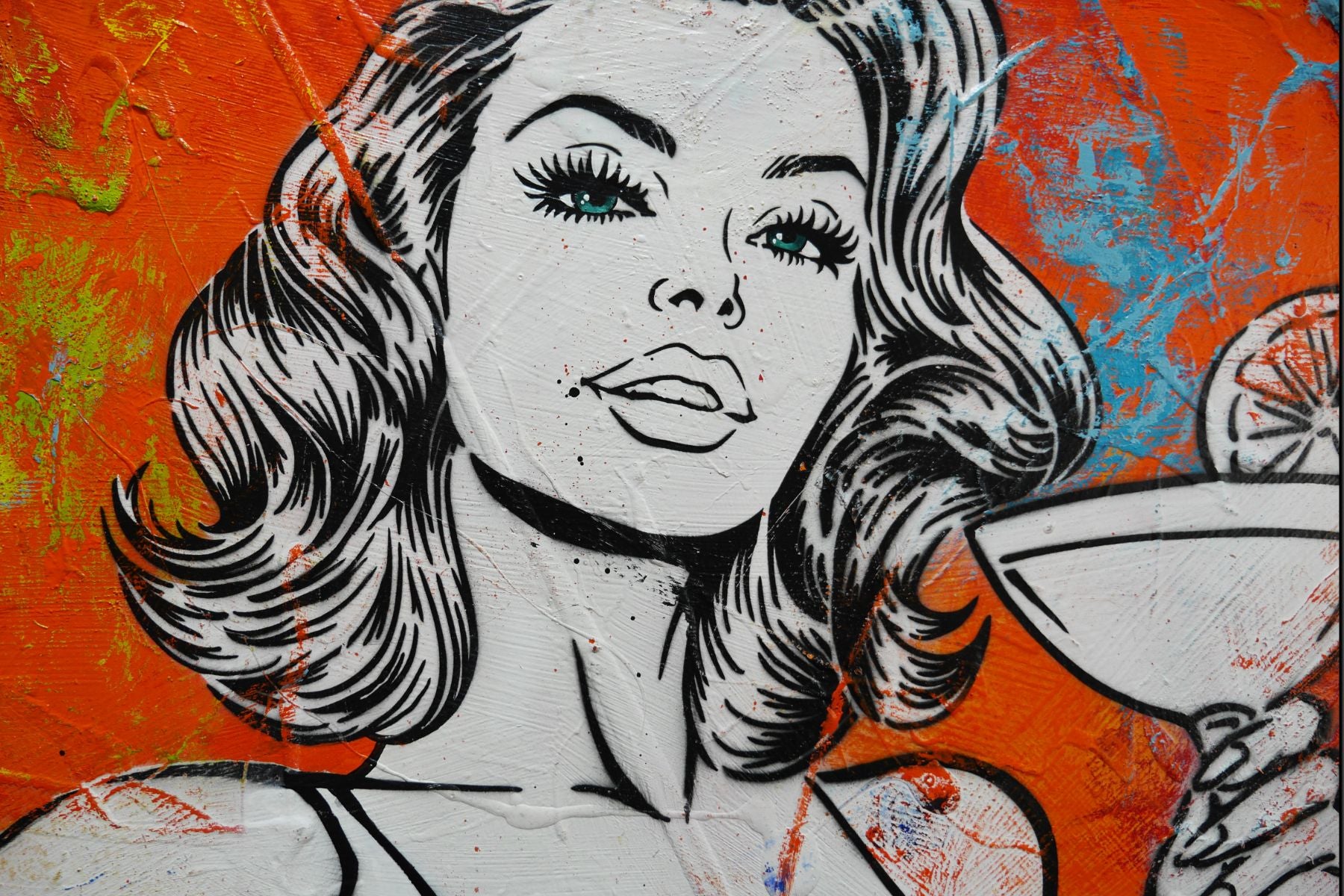 Salud!!! 190cm x 100cm Cocktails Textured Urban Pop Art Painting