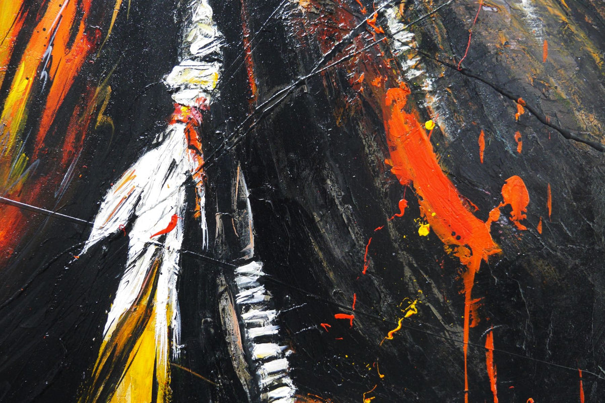 Onyx 190cm x 100cm FRAMED Warrior Abstract Realism Textured Painting