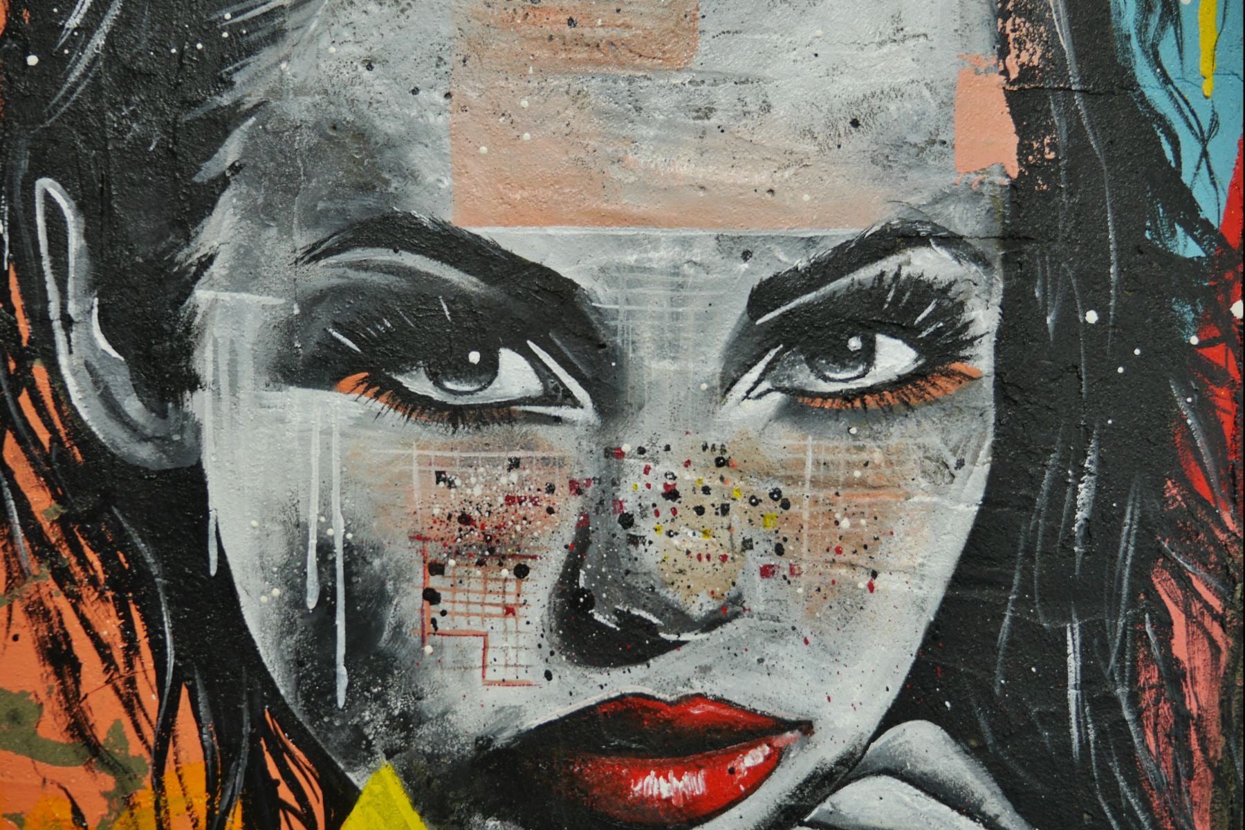 Jocelyn 90cm x 90cm Framed Sexy Concrete Textured Street Art Painting (SOLD)