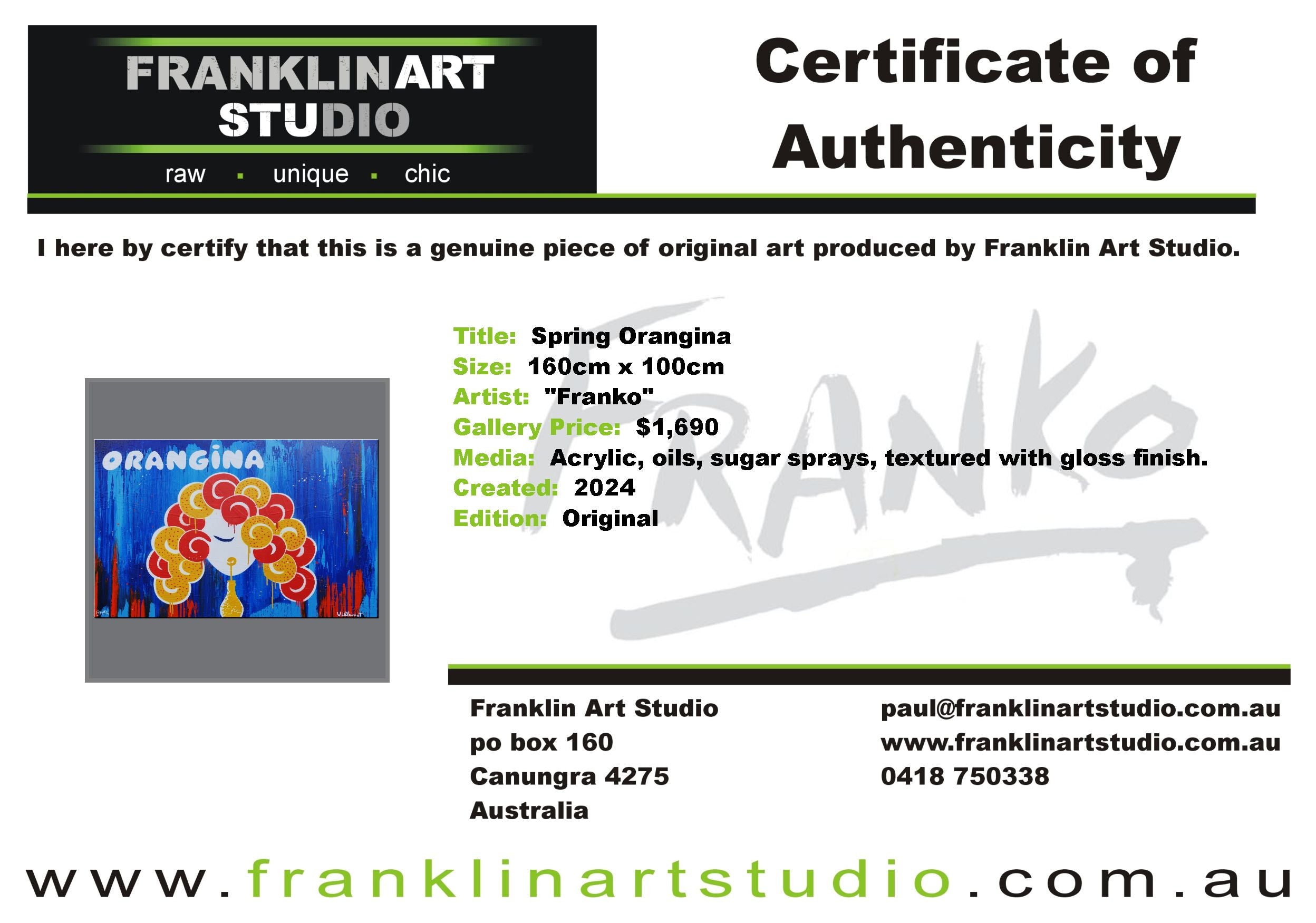 Spring Orangina 160cm x 100cm Textured Urban Pop Art Painting (SOLD)