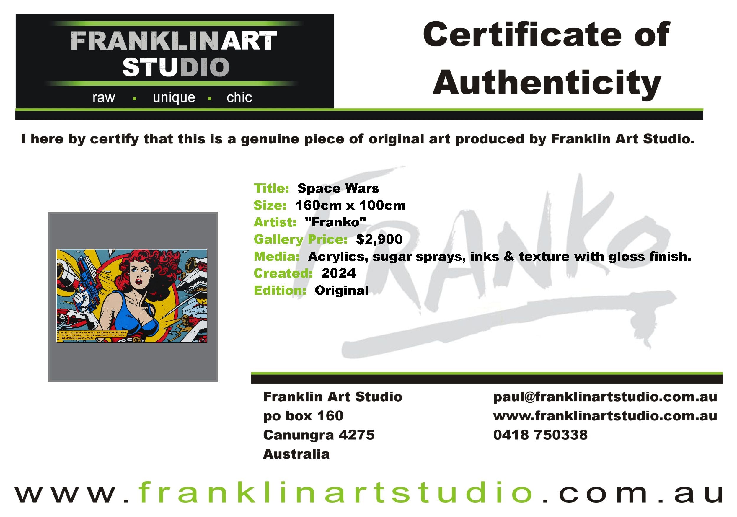 Space Wars 160cm x 100cm Space Classic Pop Art Painting (SOLD)