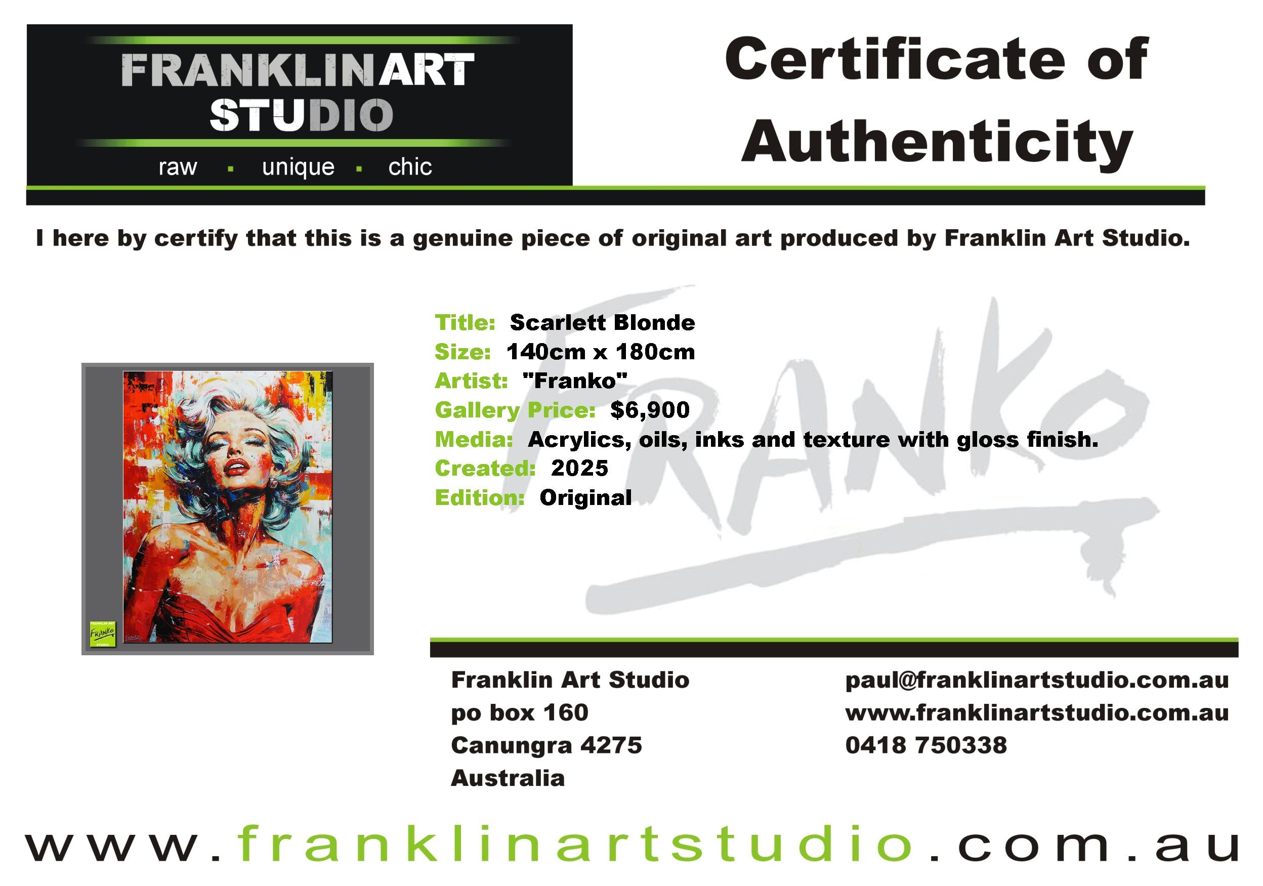 Scarlett Blonde 140cm x 180cm Marilyn Monroe Textured Abstract Realism Painting (SOLD)