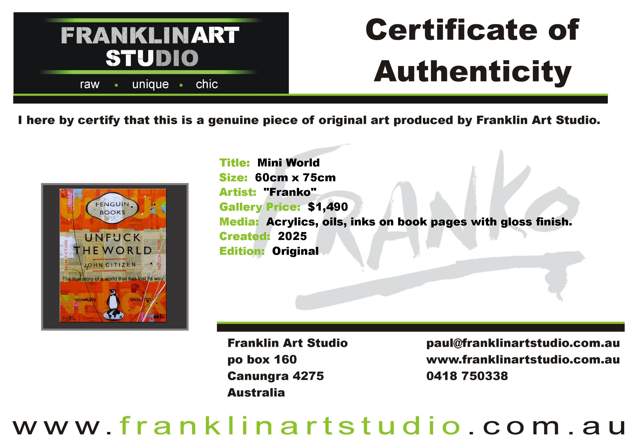 Mini World 60cm x 75cm Urban Pop Book Club Painting-book club-[Franko_Artist]-[Australian_artist]-[Gold_Coast]-[Brisbane]-[modern]-[contemporary]-[original]-[Large_artwork]-Franklin Art Studio