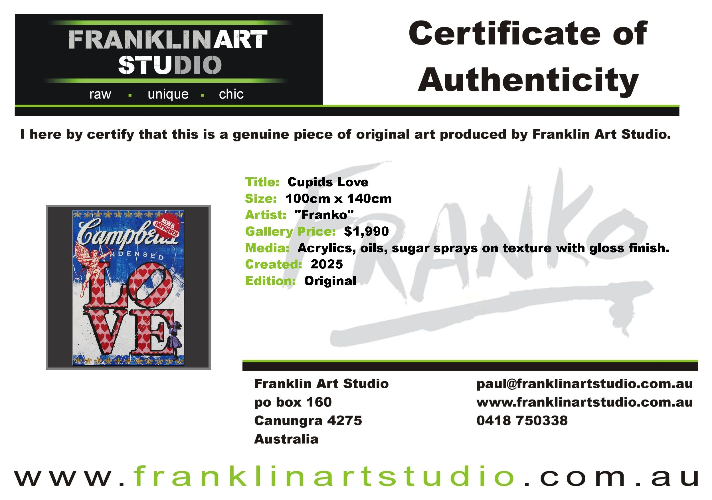 Cupids Love 140cm x 100cm Campbell's Soup Textured Urban Pop Art Painting (SOLD)