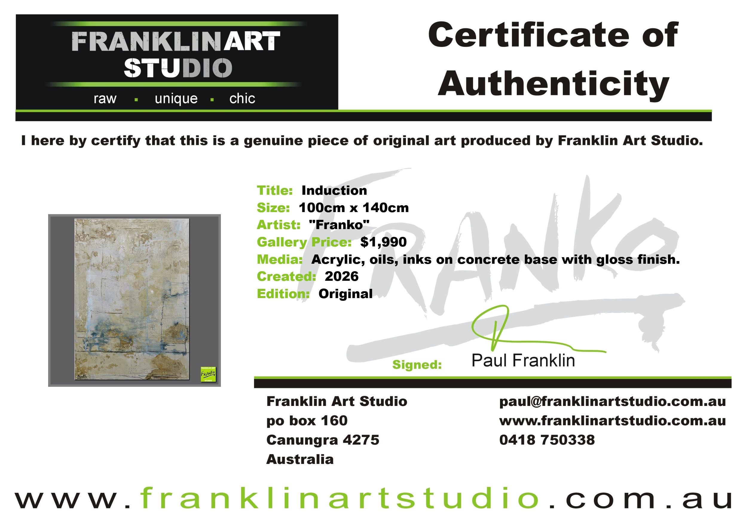 Induction 100cm x 140cm Industrial Concrete Abstract Painting (SOLD)