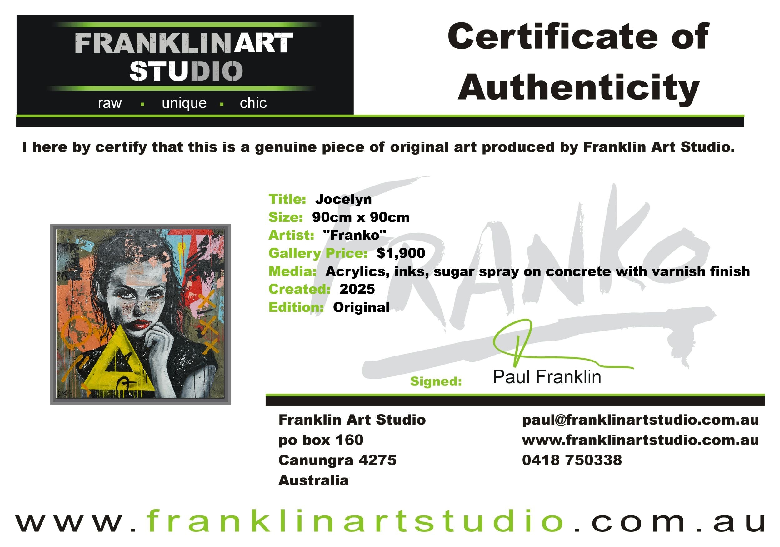 Jocelyn 90cm x 90cm Framed Sexy Concrete Textured Street Art Painting (SOLD)