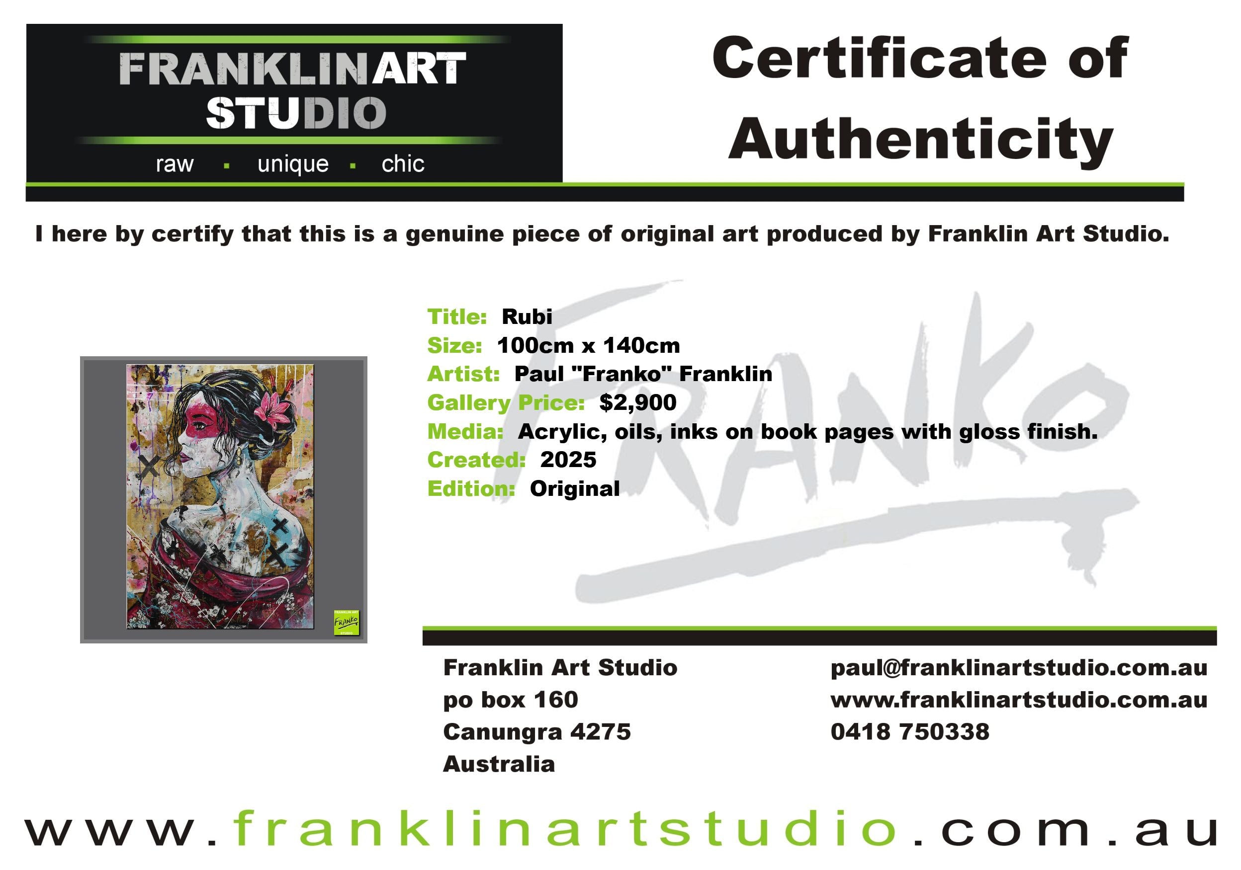 Rubi 100cm x 140cm Geisha Abstract Realism Book Club Painting (SOLD)