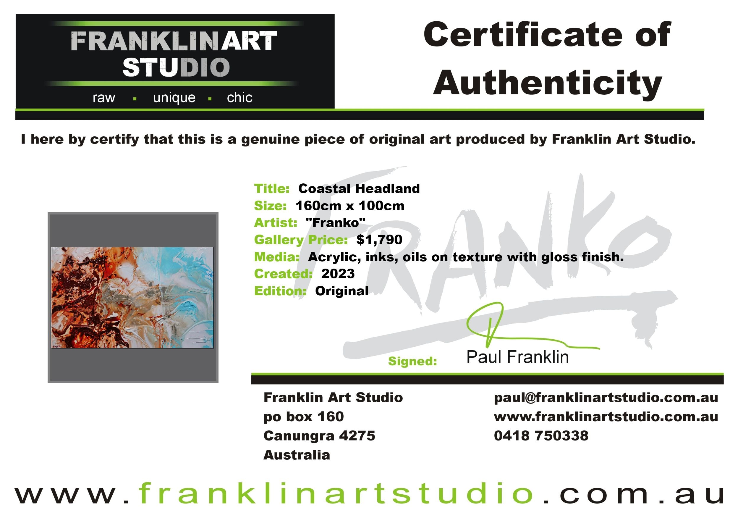 Coastal Headland 160cm Oxide Rust Pastel Blue Textured Abstract Painting (SOLD)