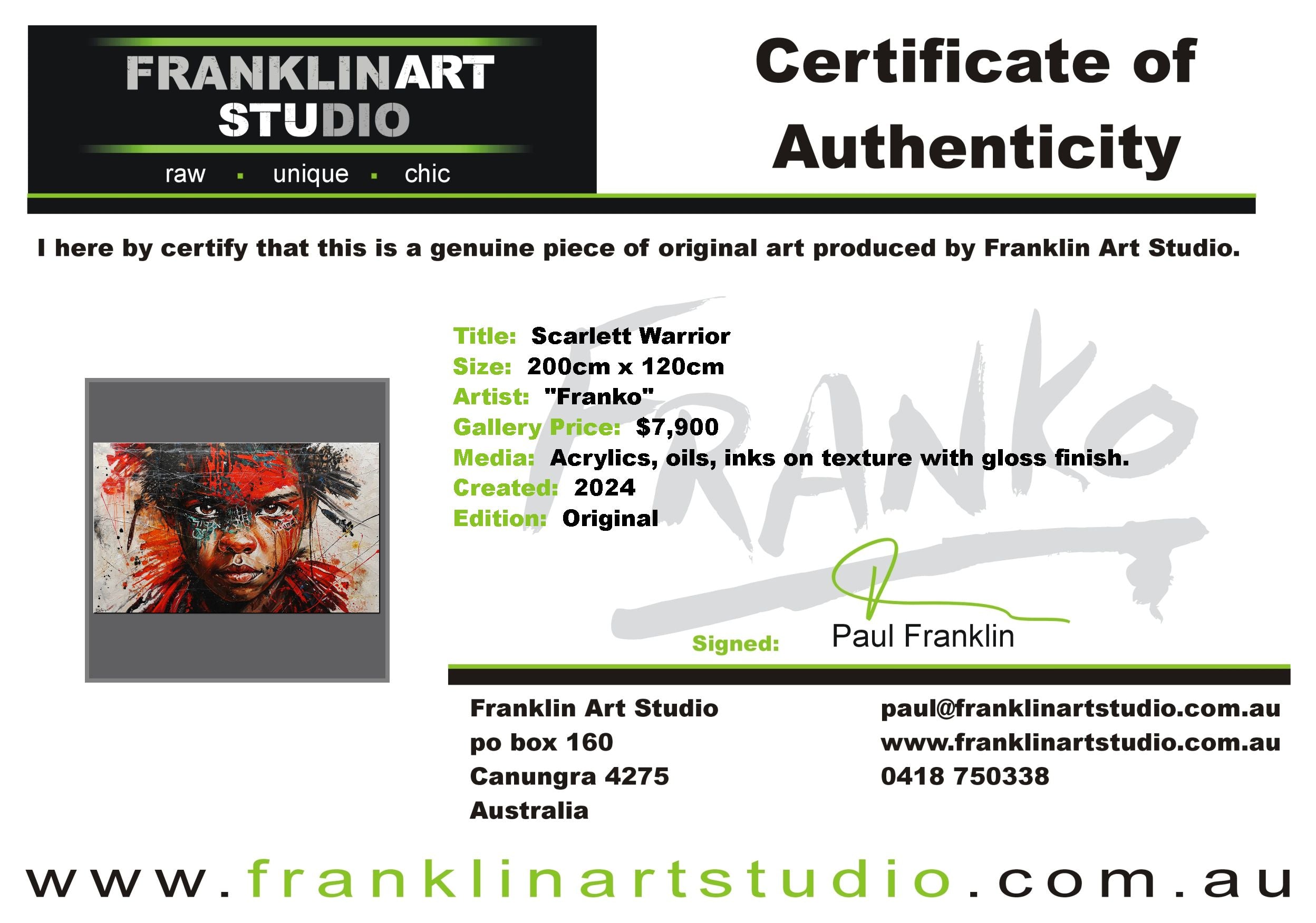 Scarlett Warrior 200cm x 120cm Brave and Beautiful Abstract Framed Textured Painting (SOLD)