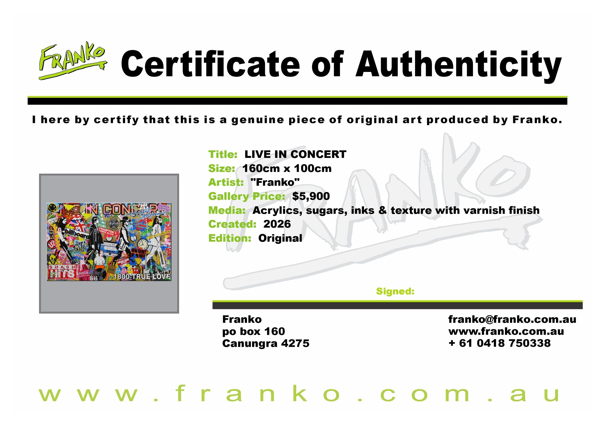 Live In Concert 160cm x 100cm Music Textured Urban Pop Art Painting