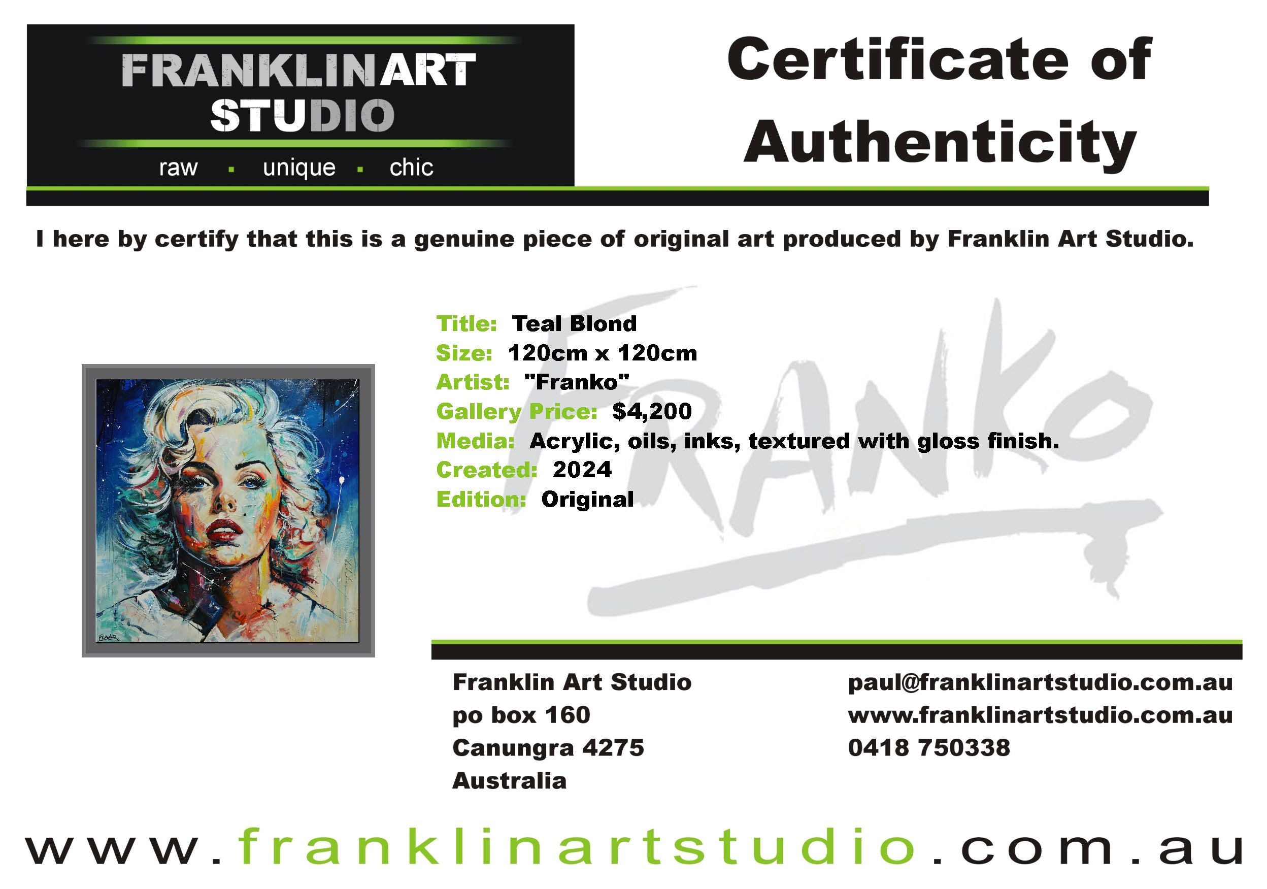 Teal Blond 120cm x 120cm Marilyn Munroe Textured Abstract Realism Painting (SOLD)