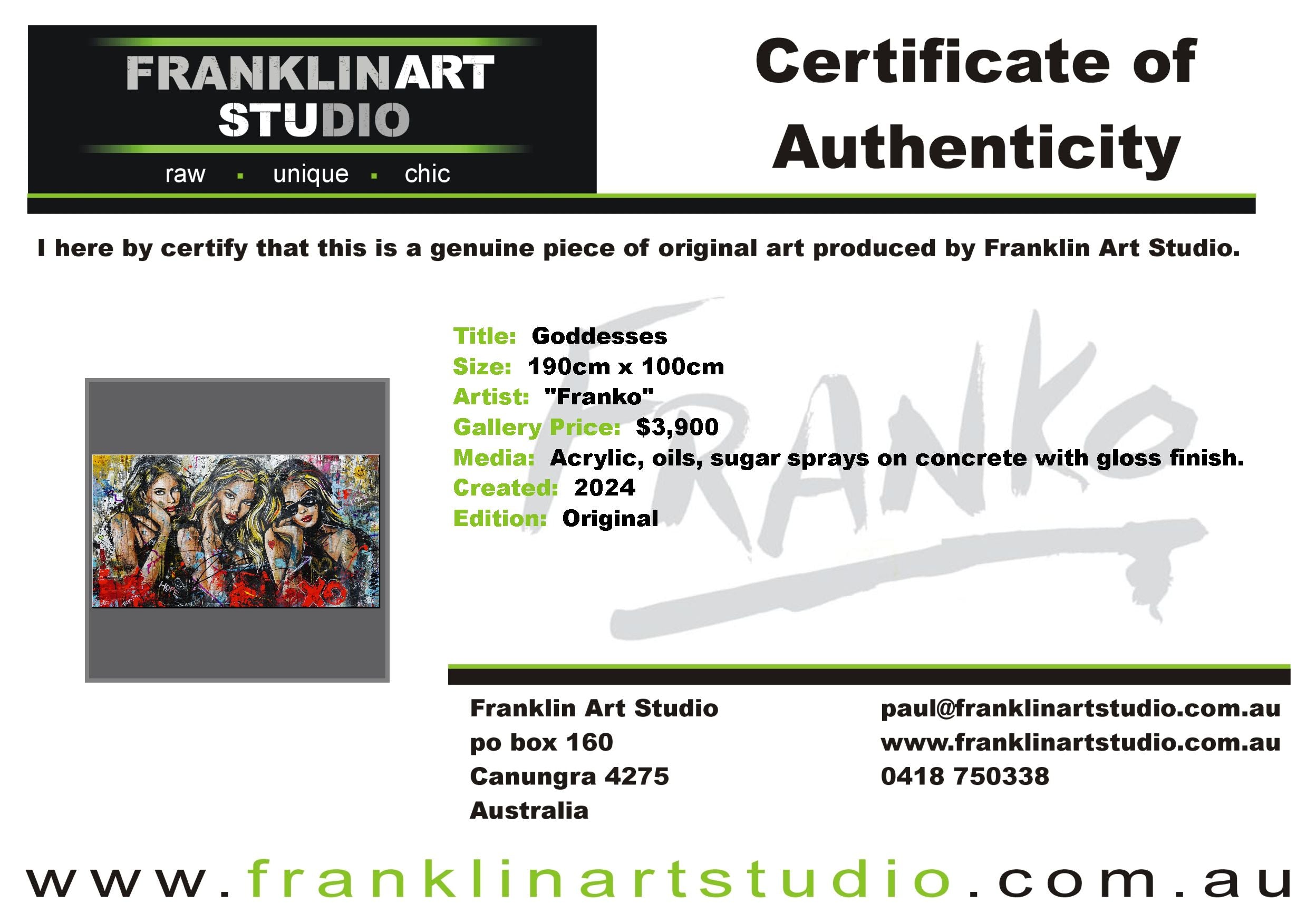 Goddesses 190cm x 100cm Sexy Concrete Textured Street Art Painting (SOLD)