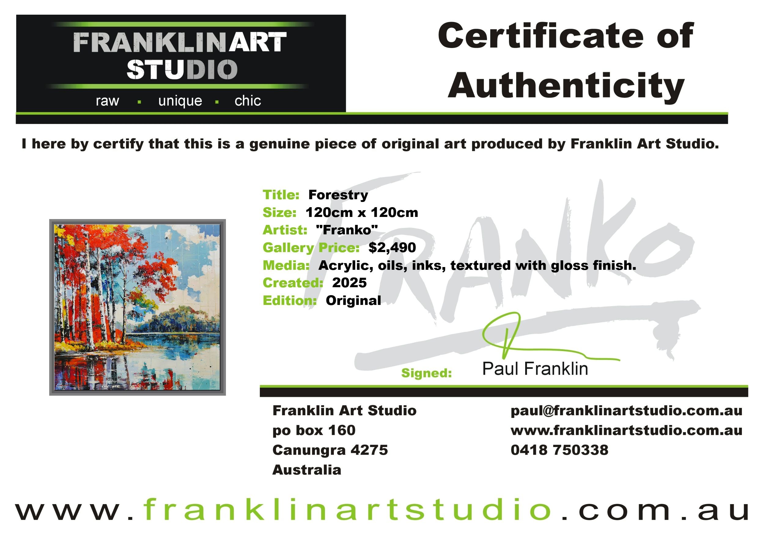 Forestry 120cm x 120cm Framed Landscape Textured Abstract Realism Painting (SOLD)