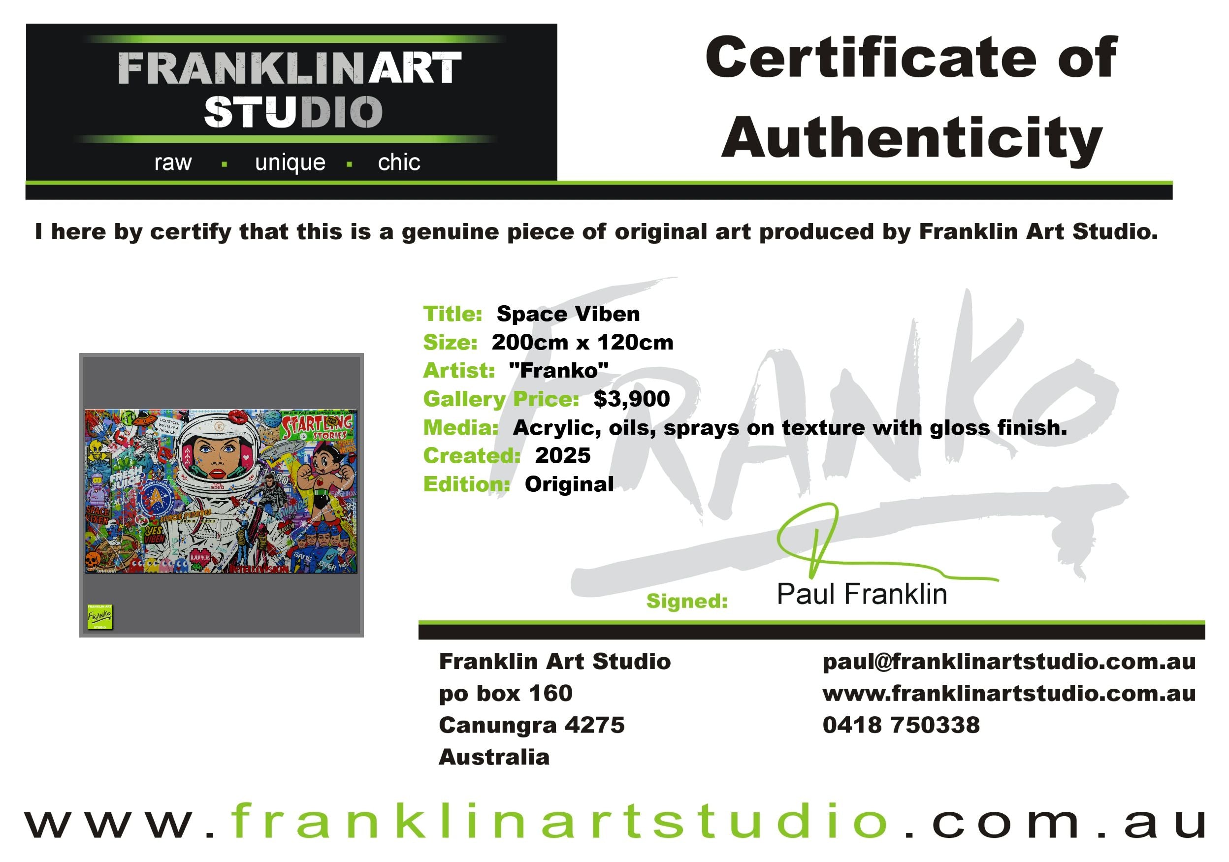 Space Viben 200cm x 120cm Space Cadet Textured Urban Pop Art Painting (SOLD)
