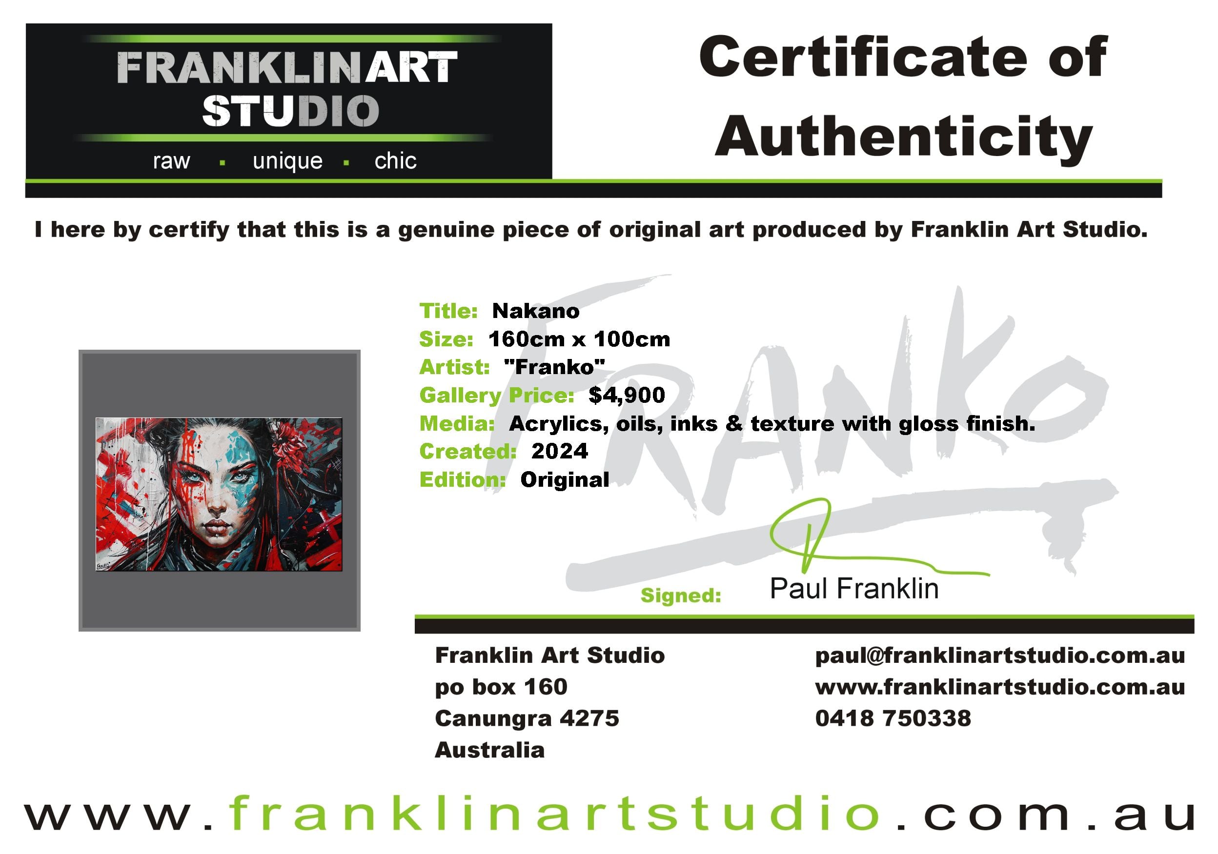 Nakano 160cm x 100cm Brave and Beautiful Abstract Realism Framed Textured Painting (SOLD)