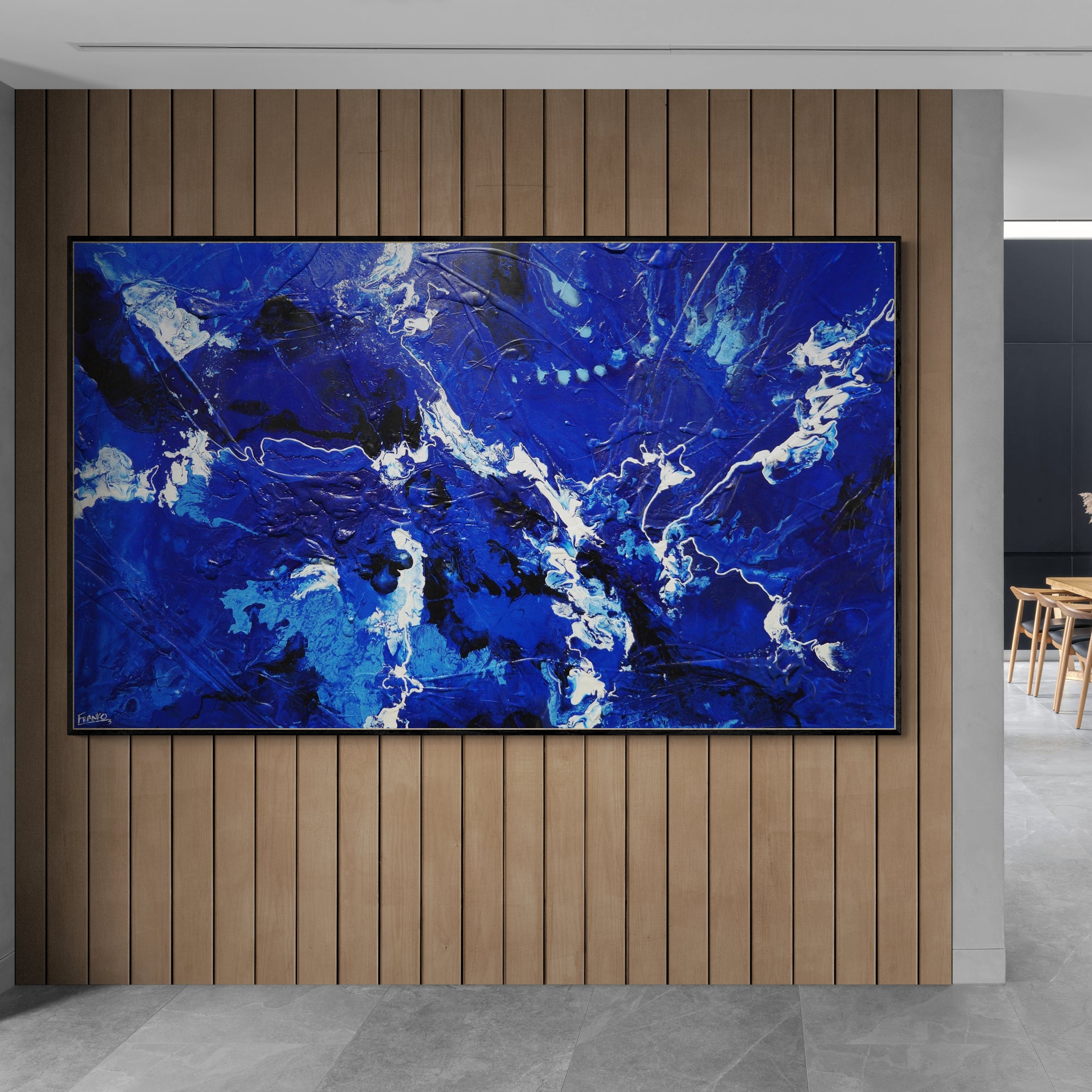 Into The Blue 200cm x 120cm Textured Abstract Painting
