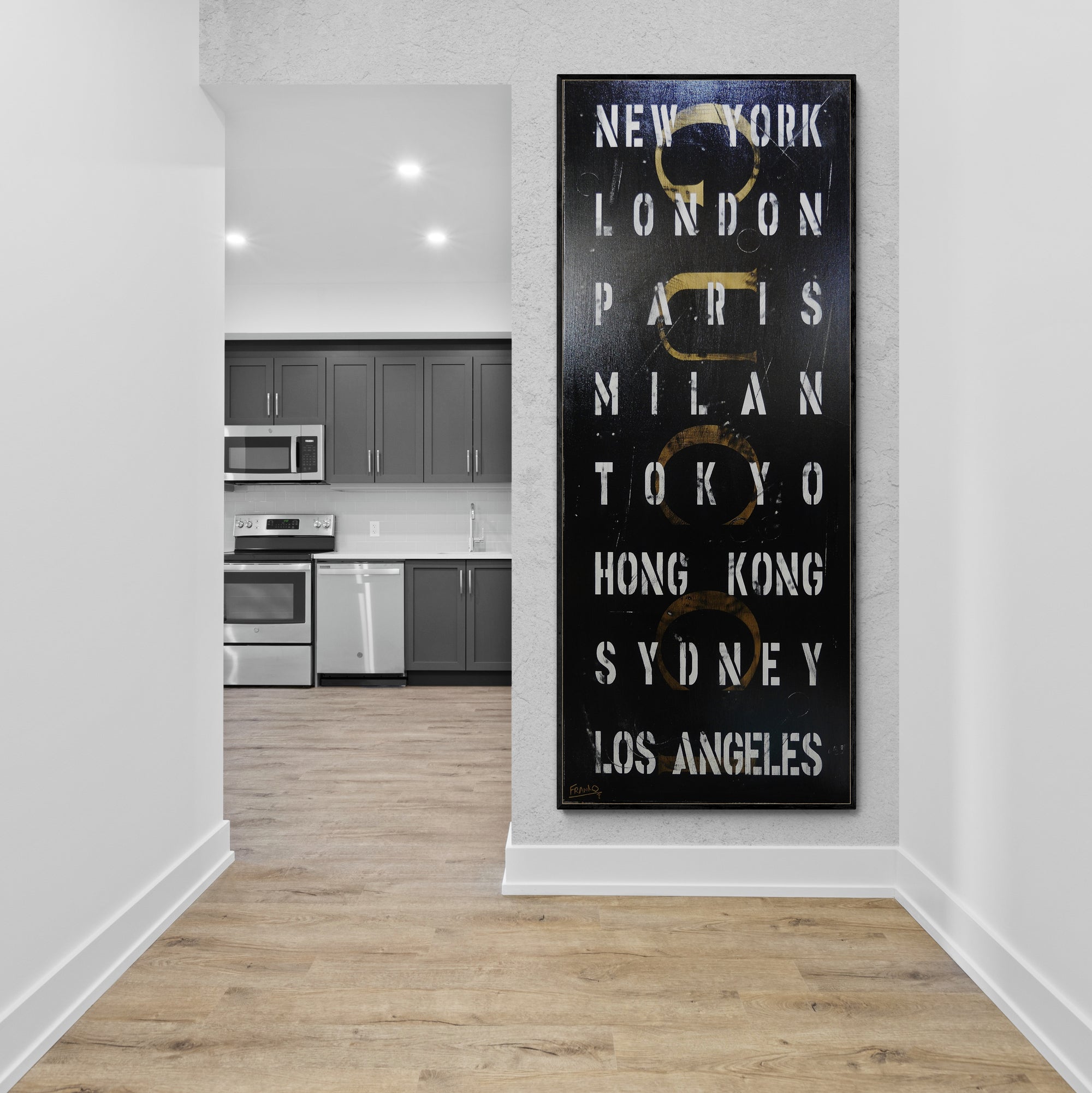 Big City Glam 200cm x 80cm Fashion Destination Roll Urban Pop Art Painting (SOLD)-Urban Pop Art-[Franko_Artist]-[The_Block]-[Dream_Homes]-[ideas]-[Grand_Designs]-[Art_Lover]-Franklin Art Studio