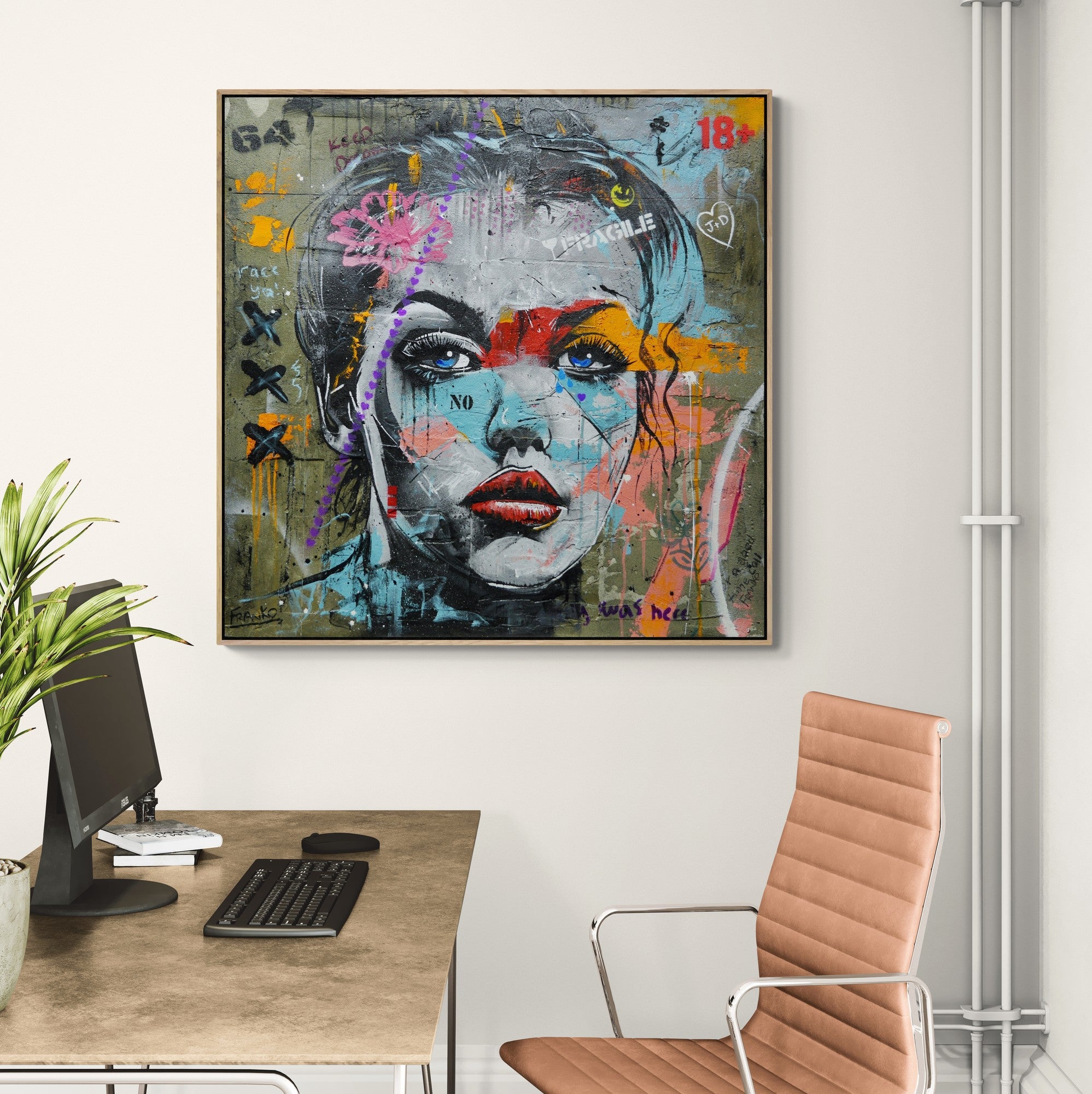 Jerry 90cm x 90cm Industrial Concrete Textured Urban Pop Art Painting (SOLD)