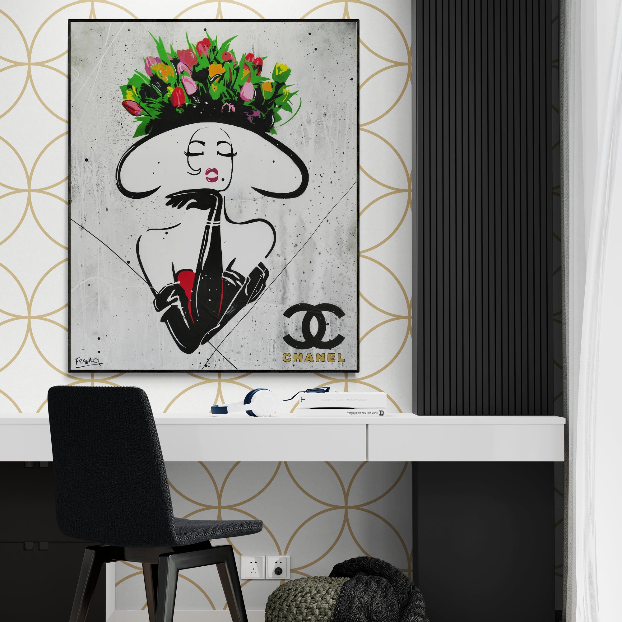 Blushing 100cm x 120cm Textured Urban Pop Art Painting (SOLD)-Urban Pop Art-[Franko_Artist]-[The_Block]-[Dream_Homes]-[ideas]-[Grand_Designs]-[Art_Lover]-Franklin Art Studio