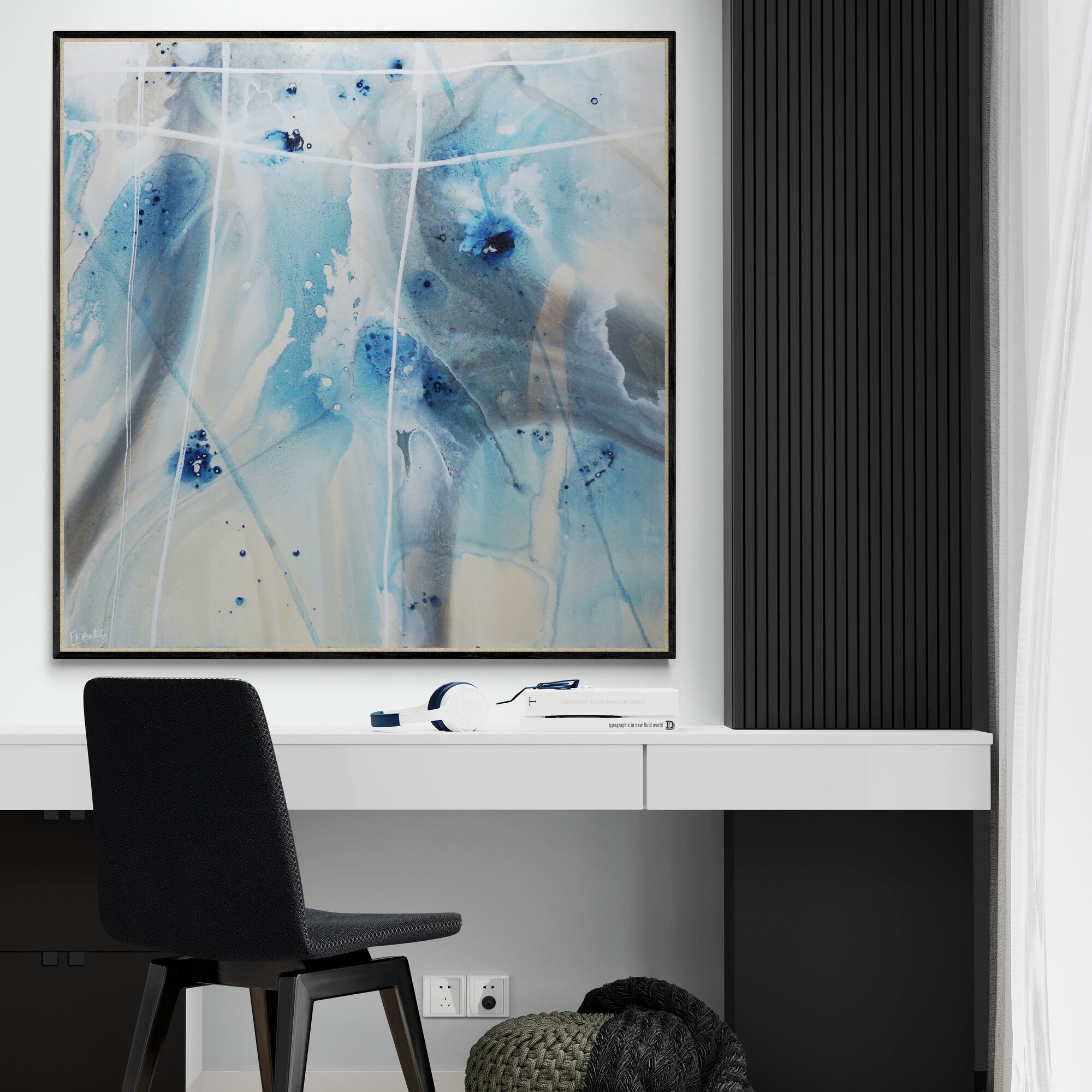 Refined 41 120cm x 120cm Blended Ink Abstract Painting (SOLD)