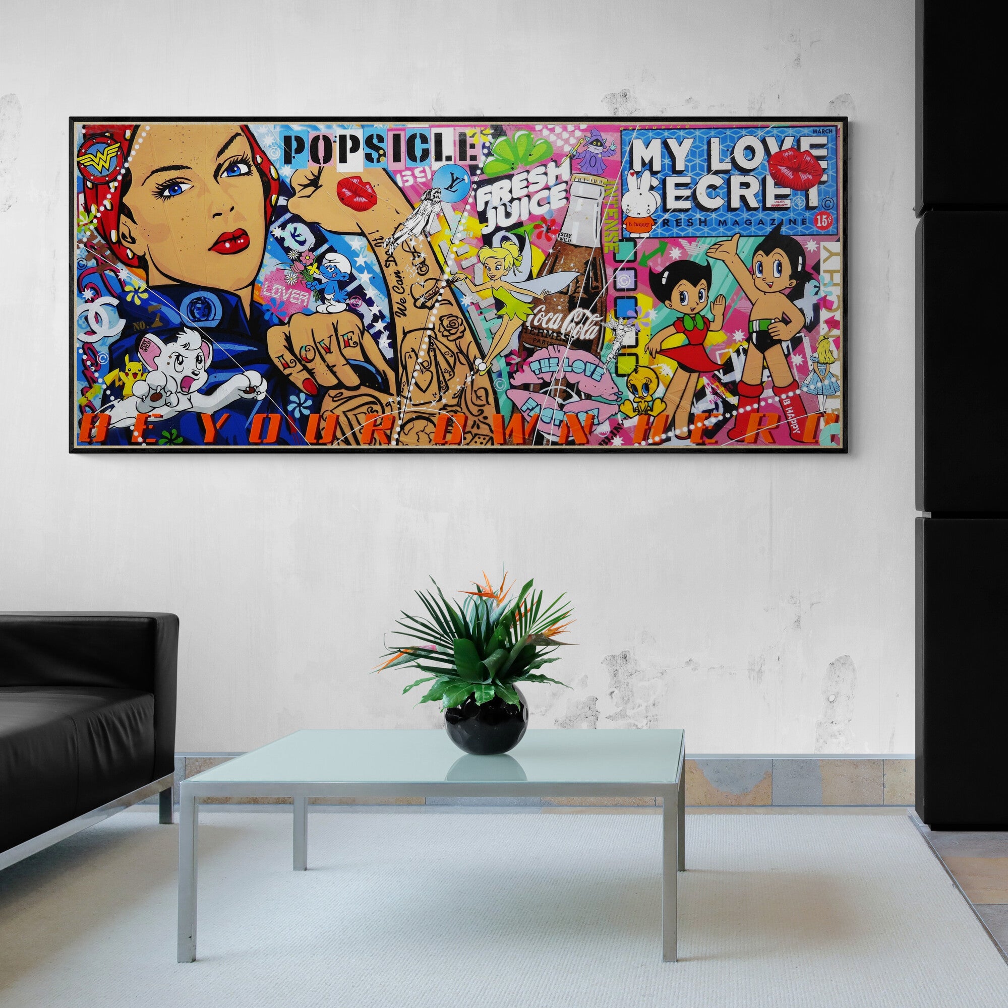 Fresh Rosie 240cm x 100cm Rosie The Riveter Textured Urban Pop Art Painting