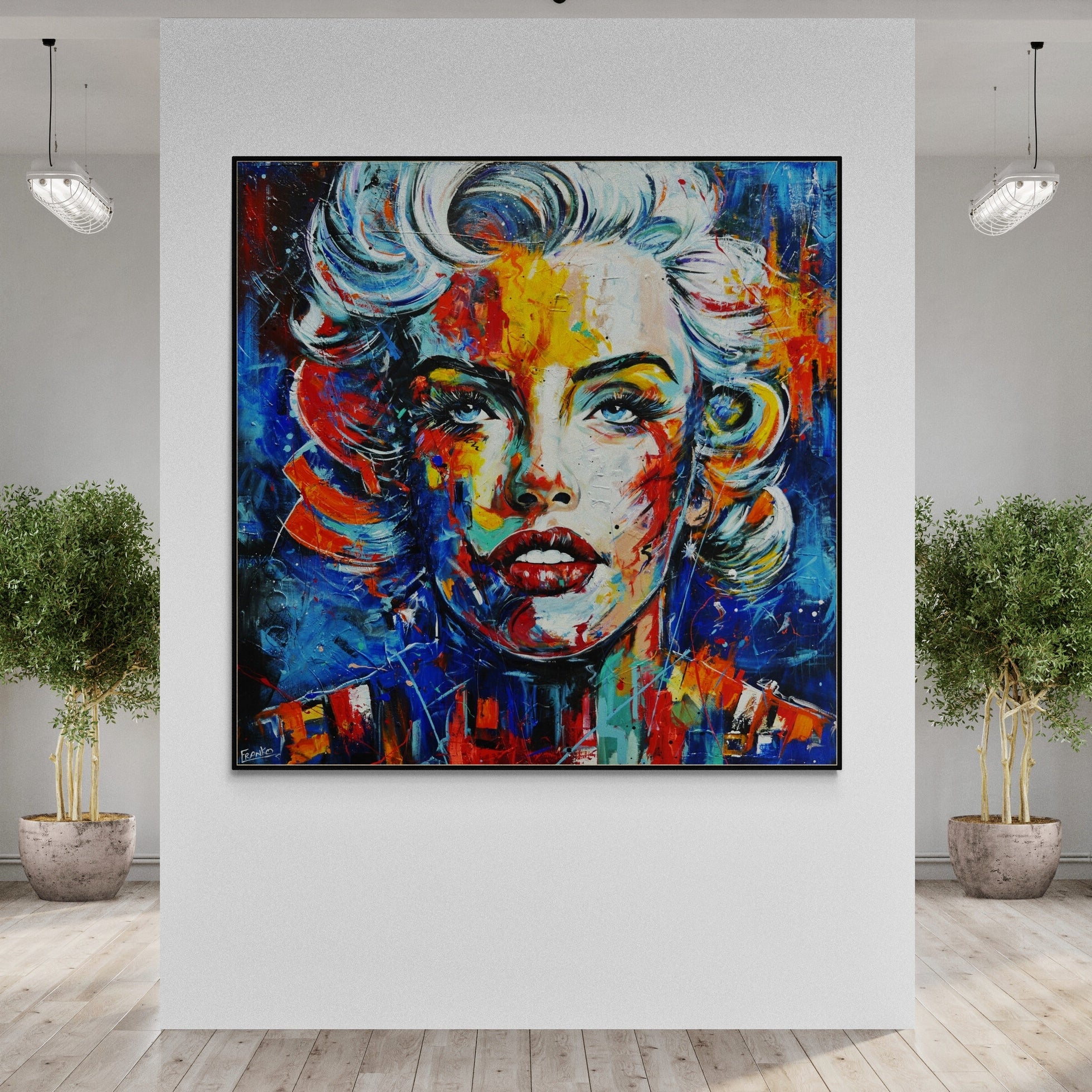 Wicked M 150cm x 150cm Marilyn Monroe Textured Abstract Realism Painting (SOLD)-abstract realism-[Franko_Artist]-[Australian_artist]-[Gold_Coast]-[Brisbane]-[modern]-[contemporary]-[original]-[Large_artwork]-[The_Block]-[Dream_Homes]-[ideas]-[Grand_Designs]-[Art_Lover]-Franklin Art Studio