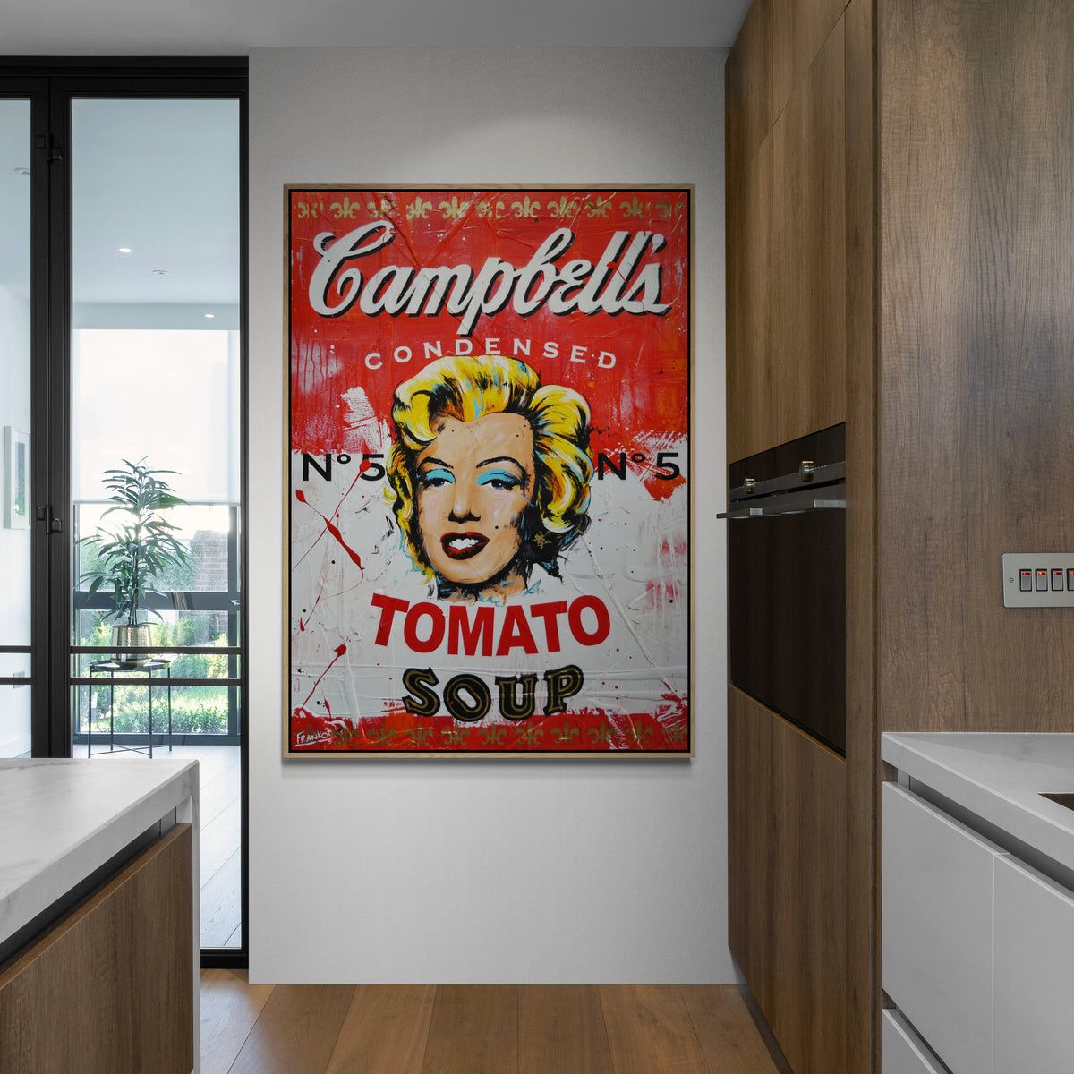Tomato Marilyn Soup 140cm x 100cm Campbell's Soup Textured Urban Pop Art Painting (SOLD)