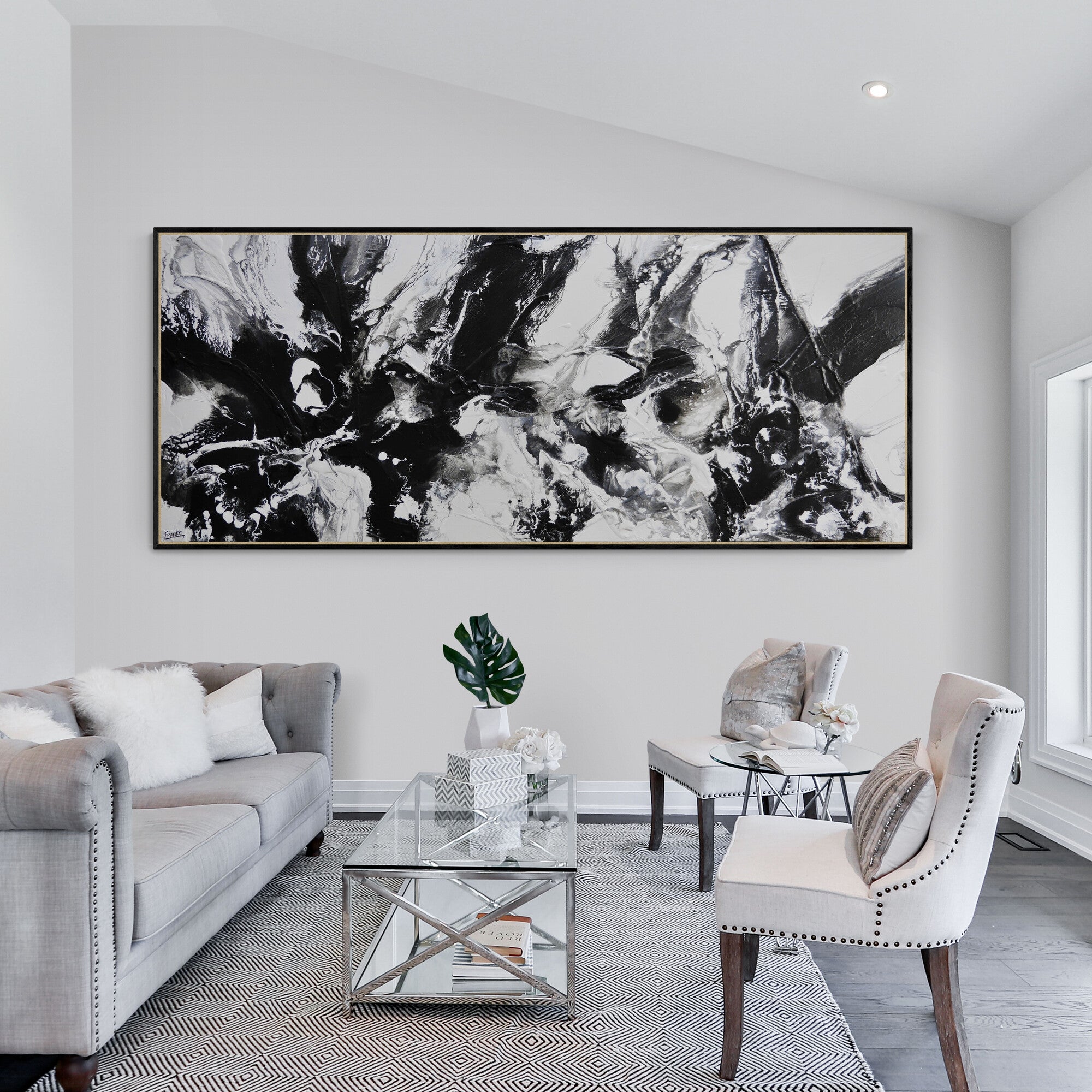 (HOLD REECE) Carbonated 240cm x 100cm Textured Abstract Painting (HOLD REECE)