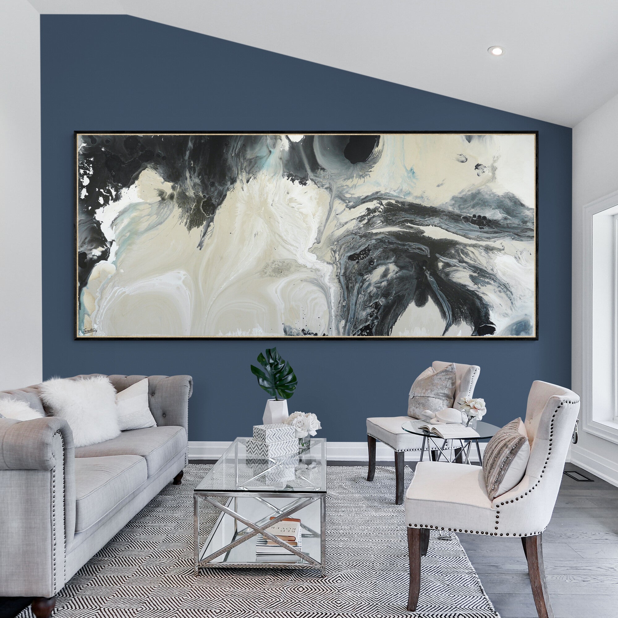 Refined 868 270cm x 120cm Blended Ink Abstract Painting