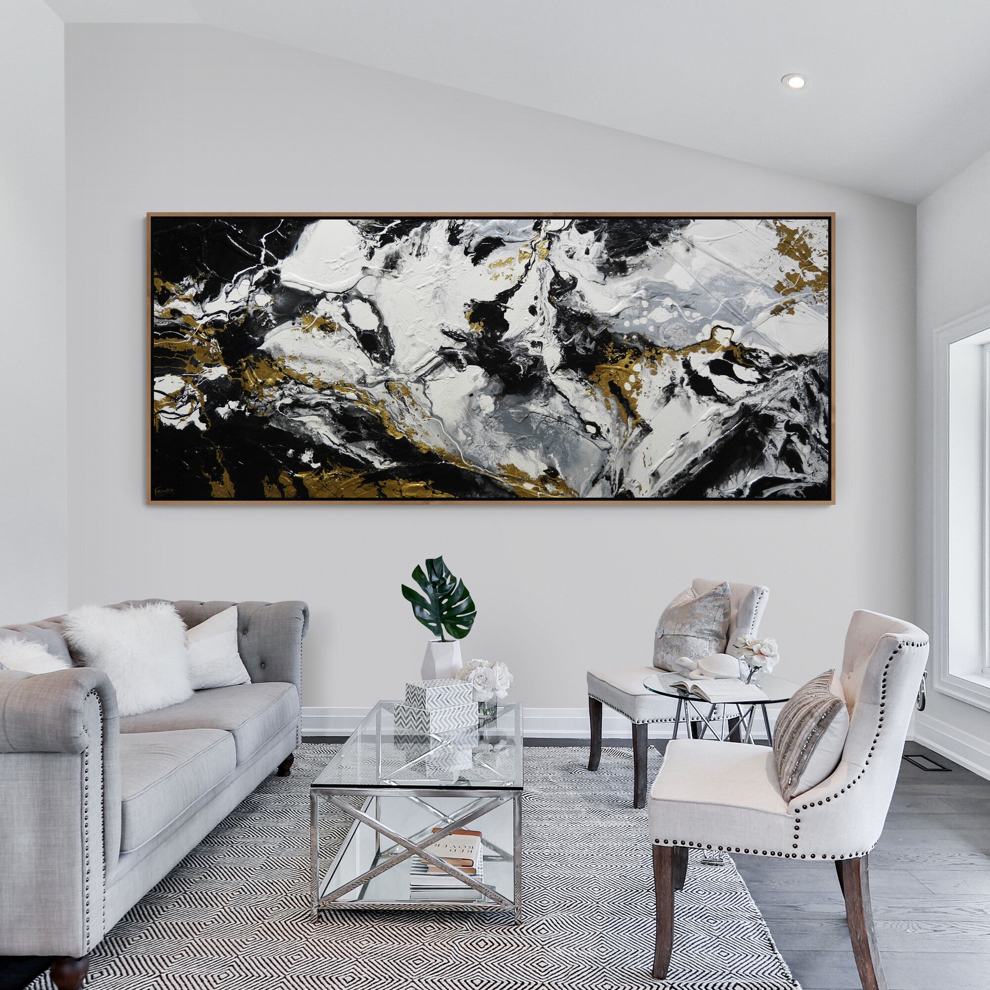 Gold Rush 240cm x 100cm Textured Abstract Painting