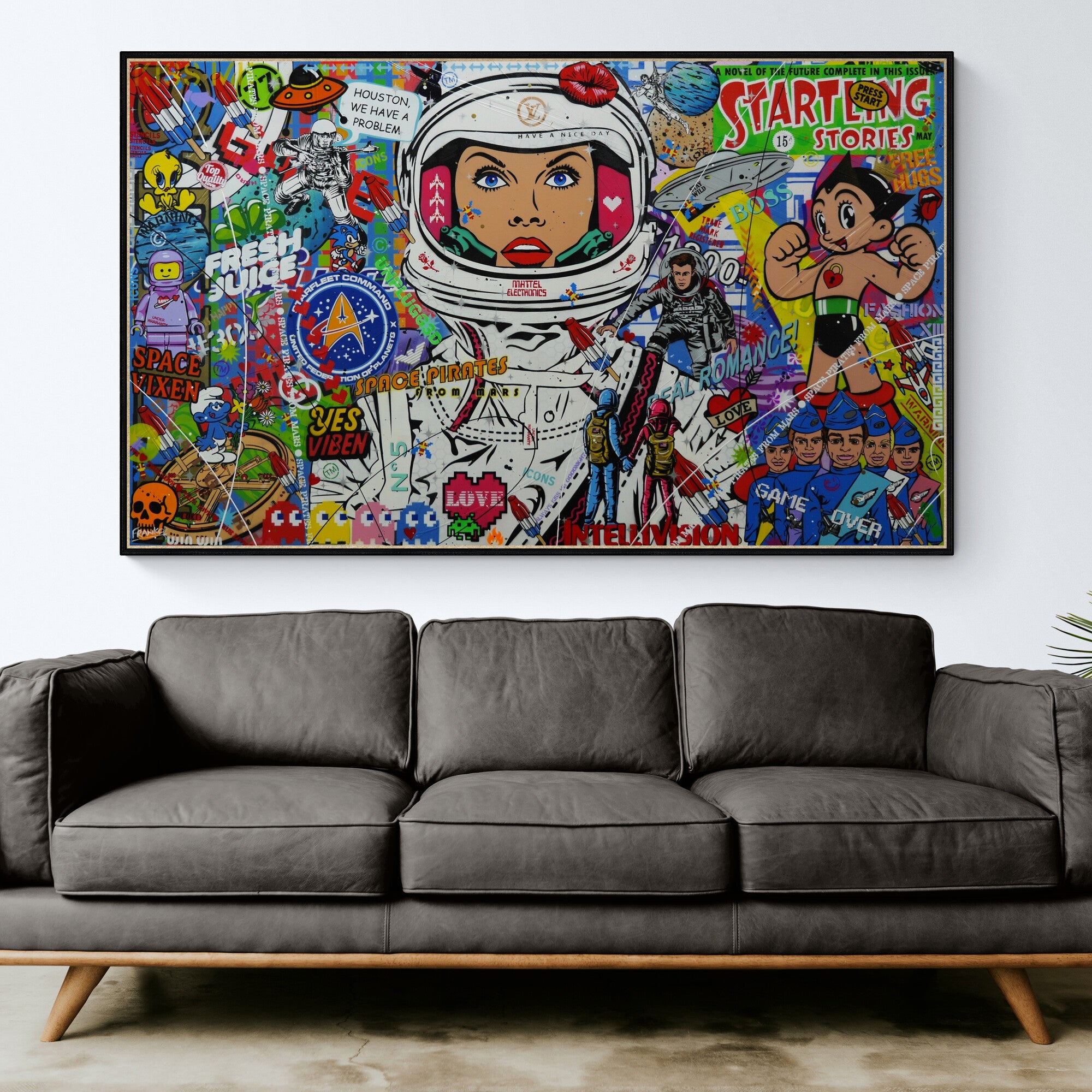 Space Viben 200cm x 120cm Space Cadet Textured Urban Pop Art Painting-Urban Pop Art-[Franko_Artist]-[Australian_artist]-[Gold_Coast]-[Brisbane]-[modern]-[contemporary]-[original]-[Large_artwork]-[The_Block]-[Dream_Homes]-[ideas]-[Grand_Designs]-[Art_Lover]-Franklin Art Studio