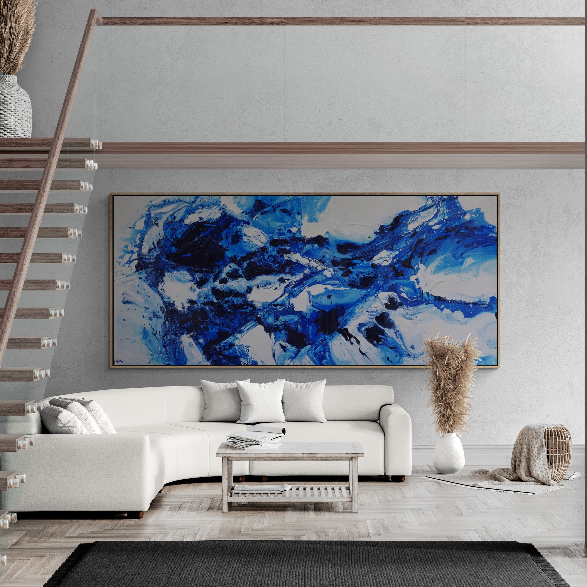 update alt-text with template Blue Spice 270cm x 120cm Textured Abstract Painting-Abstract-[Franko_Artist]-[The_Block]-[Dream_Homes]-[ideas]- [Grand_Designs]-Franklin Art Studio