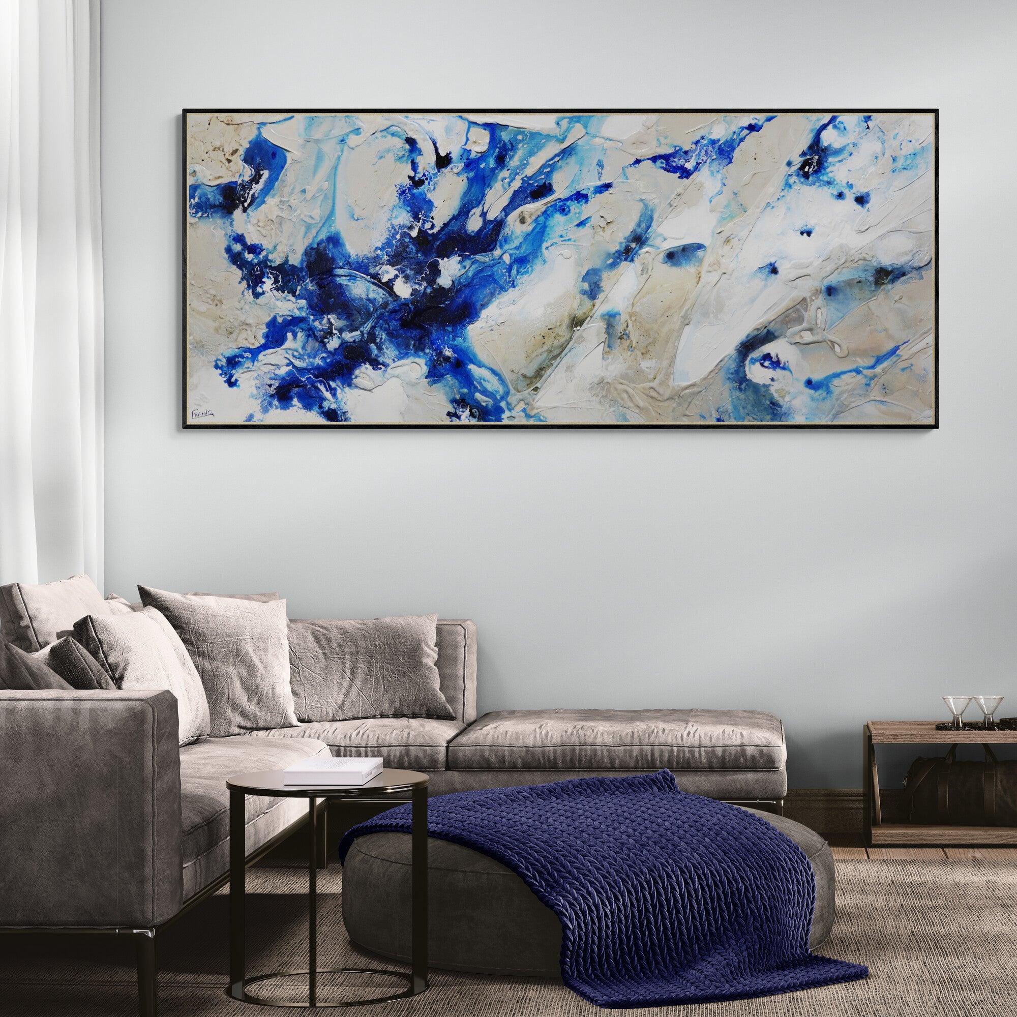 Casbah Essence 240cm x 100cm Textured Abstract Painting (SOLD)-Abstract-[Franko_Artist]-[The_Block]-[Dream_Homes]-[ideas]-[Grand_Designs]-[Art_Lover]-Franklin Art Studio