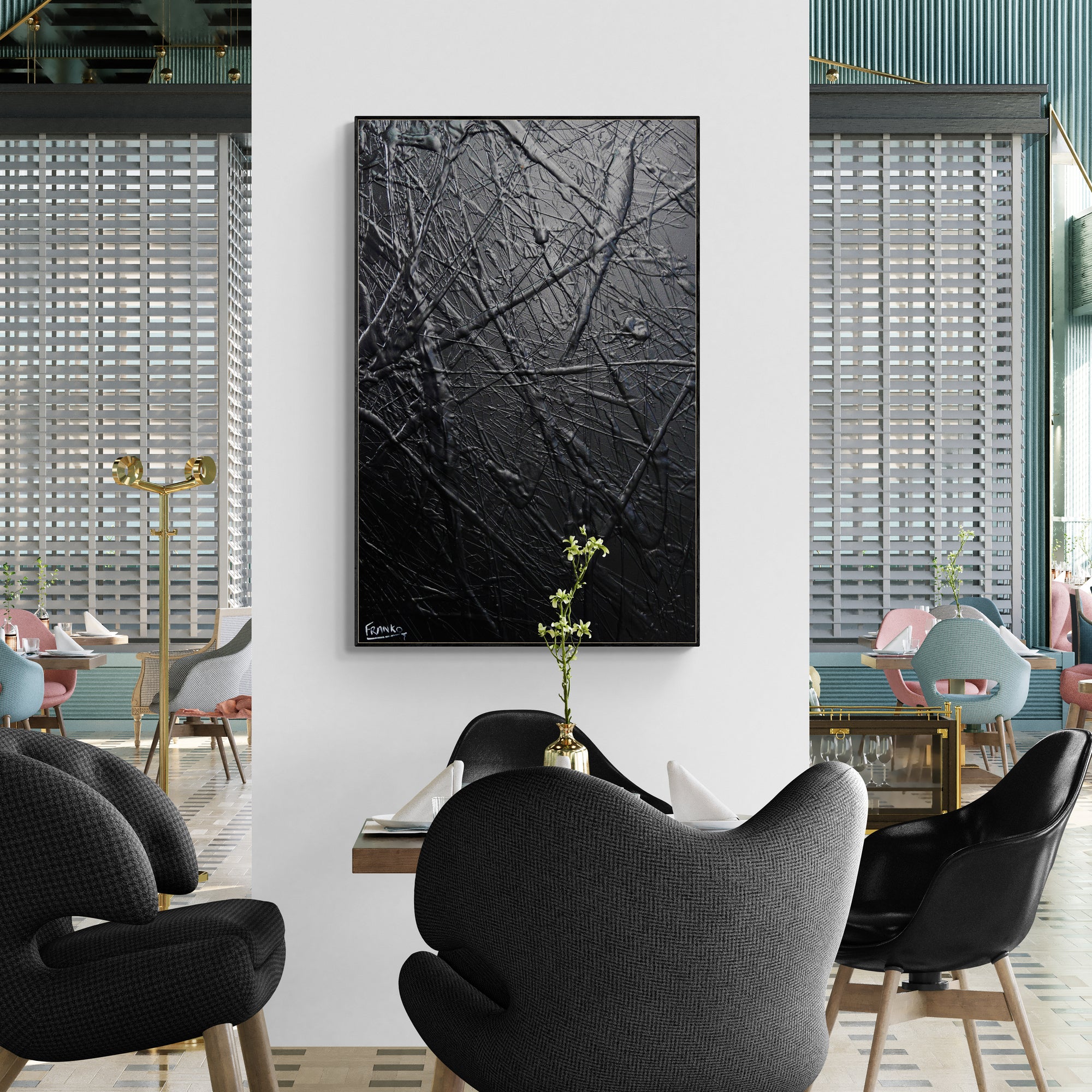 update alt-text with template Black Lace 92cm x 60cm Black Textured Abstract Painting (SOLD)-Abstract-[Franko_Artist]-[Australian_artist]-[Gold_Coast]-[Brisbane]-[modern]-[contemporary]-[original]-[Large_artwork]-Franklin Art Studio