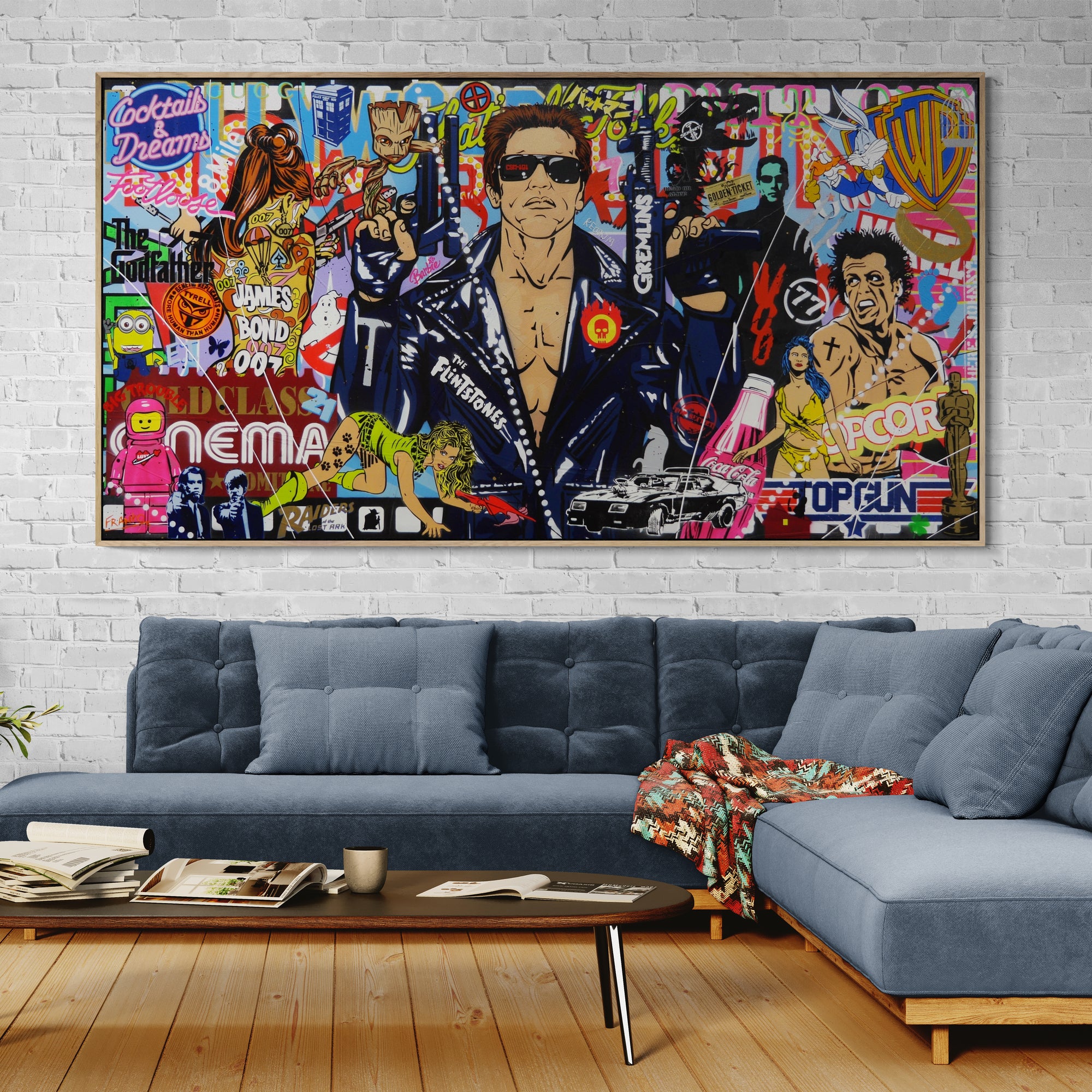 Legendary 190cm x 100cm Terminator Textured Urban Pop Art Painting