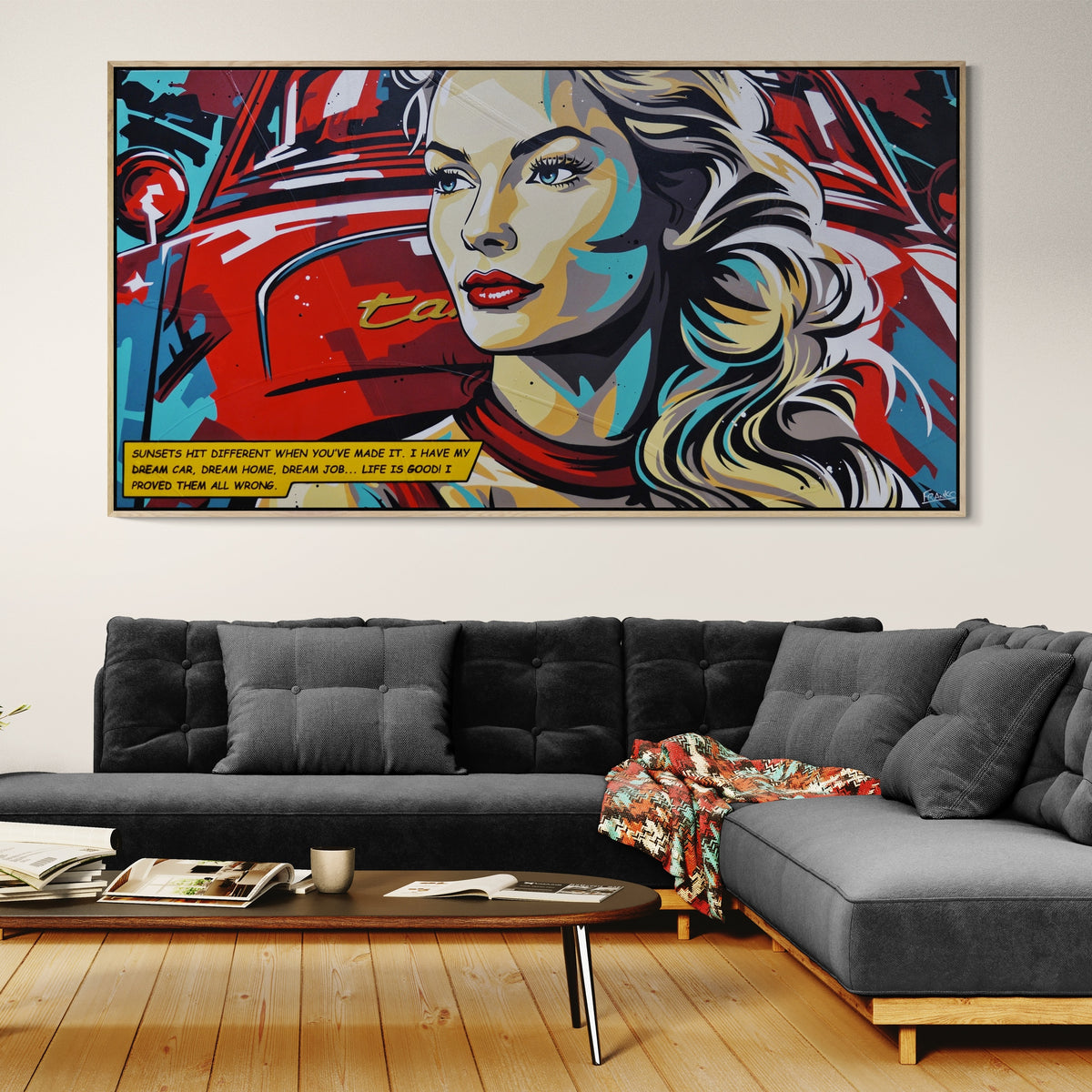 Living Dreams 190cm x 100cm Porsche Targa Classic Pop Art Painting