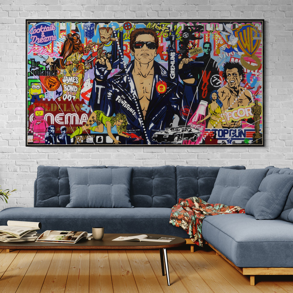 Legendary 190cm x 100cm Terminator Textured Urban Pop Art Painting