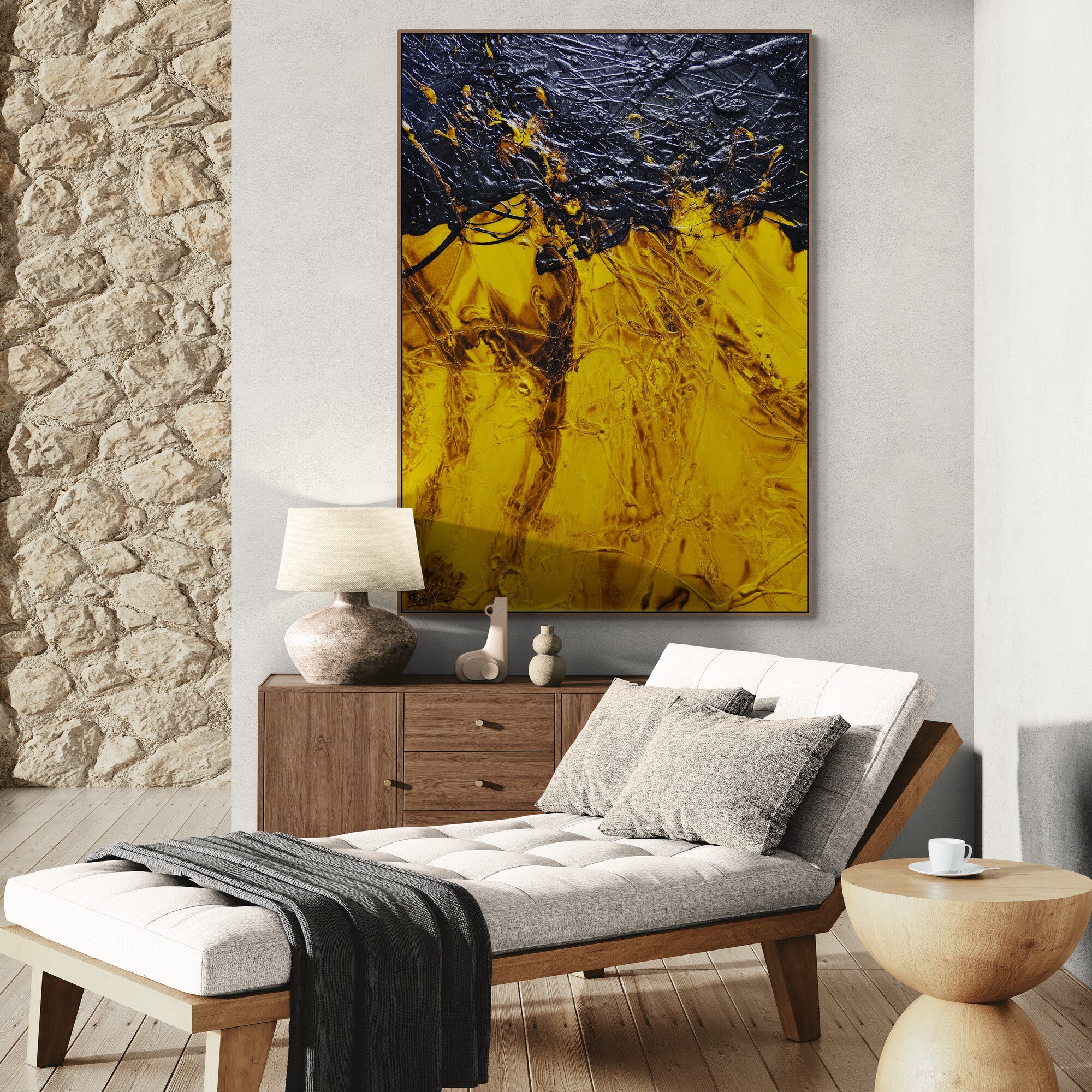 Raw Solar 100cm x 140cm Textured Abstract Painting (SOLD JASON)