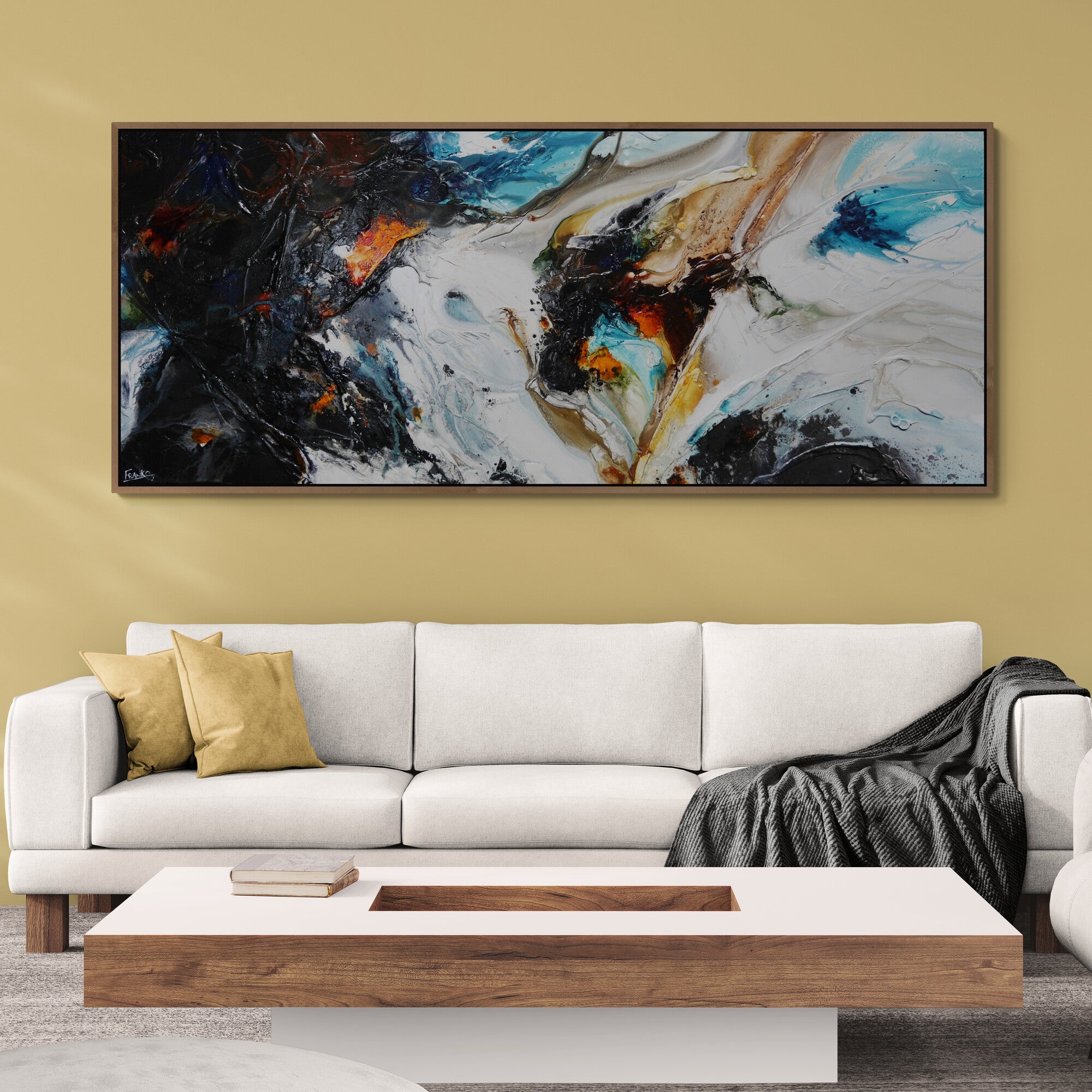 Beauty Potion 240cm x 100cm Textured Abstract Painting (SOLD)-Abstract-[Franko_Artist]-[The_Block]-[Dream_Homes]-[ideas]-[Grand_Designs]-[Art_Lover]-Franklin Art Studio