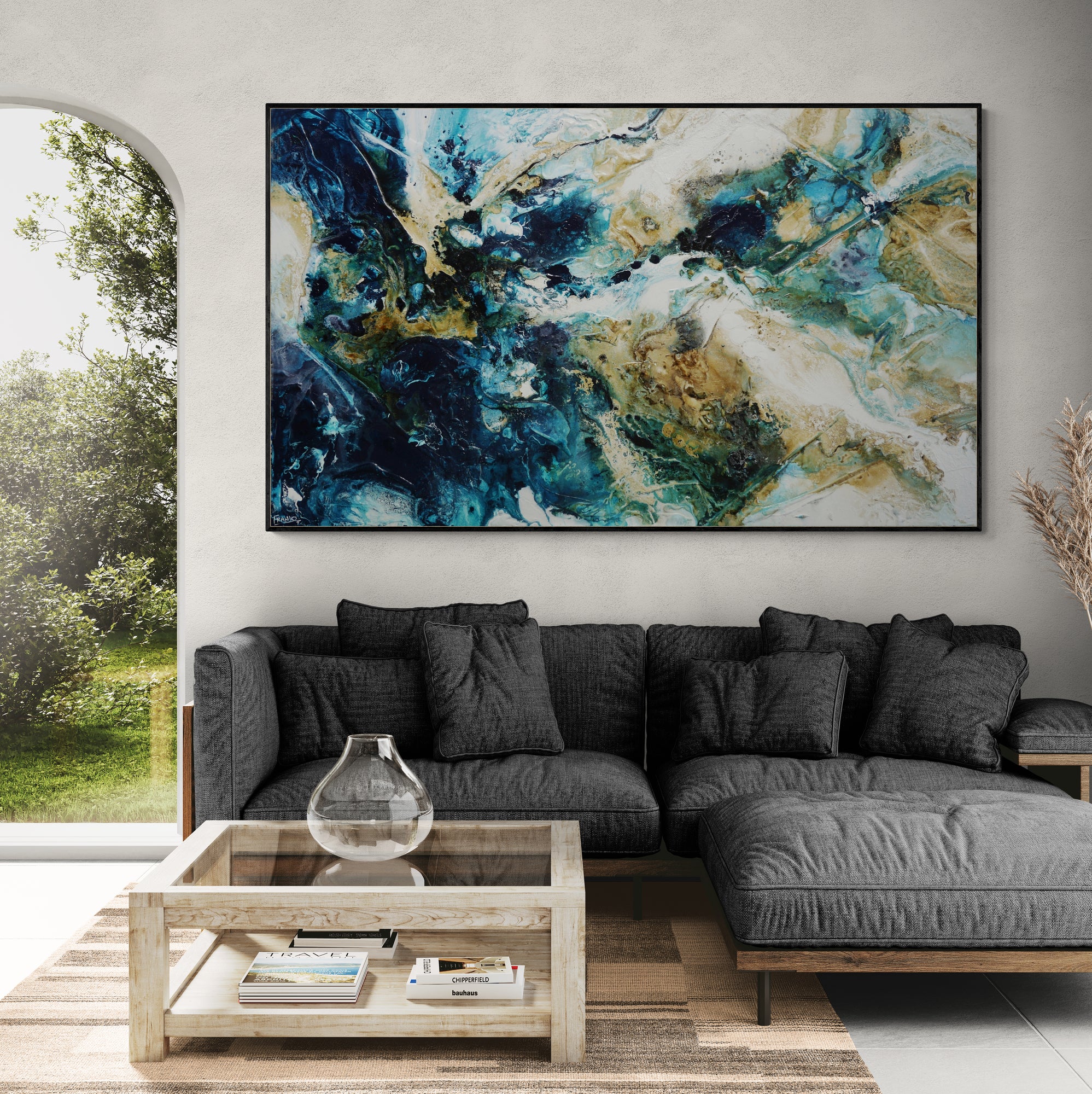 Smashed Southern 200cm x 120cm Textured Abstract Painting (SOLD)-Abstract-[Franko_Artist]-[Australian_artist]-[Gold_Coast]-[Brisbane]-[modern]-[contemporary]-[original]-[Large_artwork]-[The_Block]-[Dream_Homes]-[ideas]-[Grand_Designs]-[Art_Lover]-Franklin Art Studio