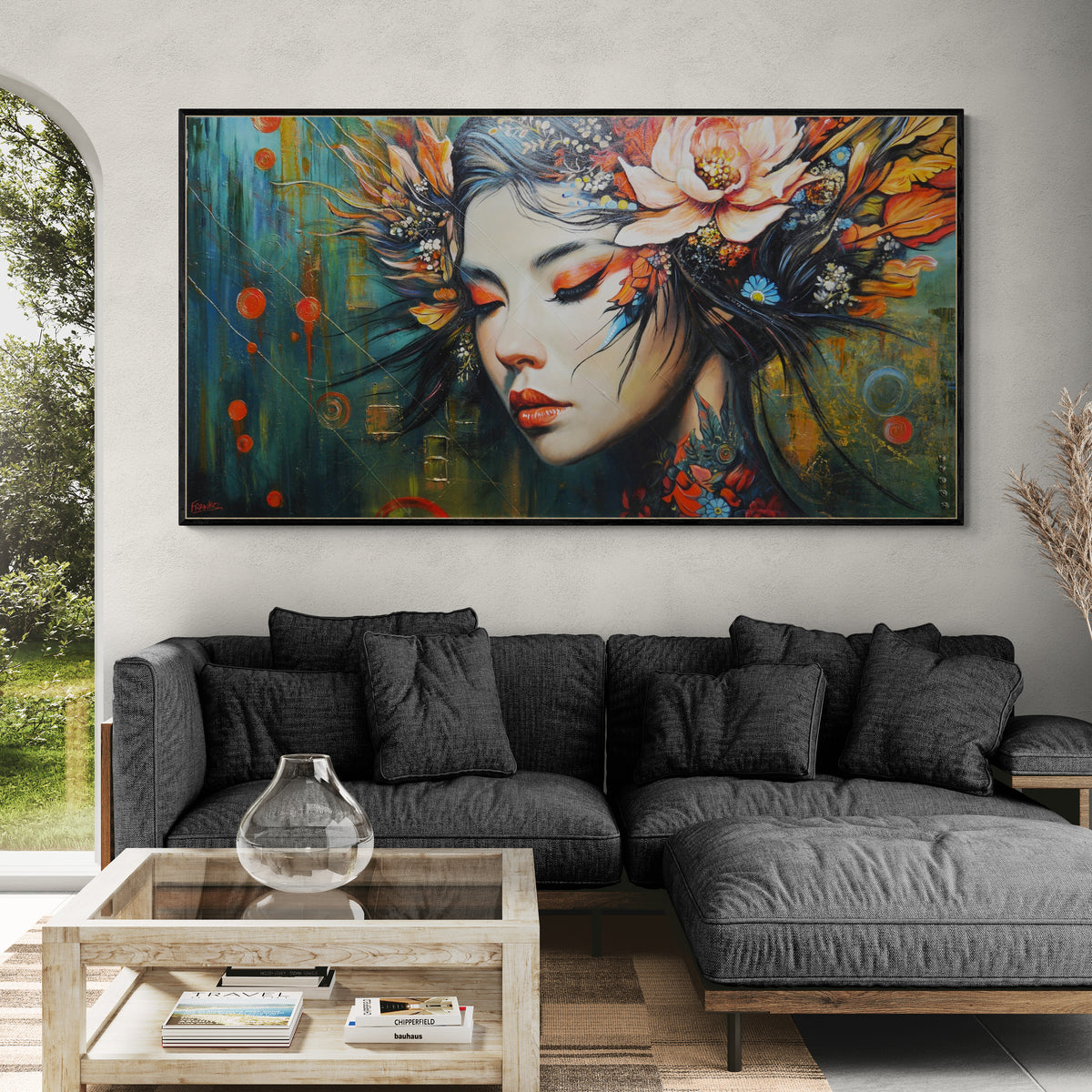 Kazumi 190cm x 100cm FRAMED Abstract Realism Textured Painting