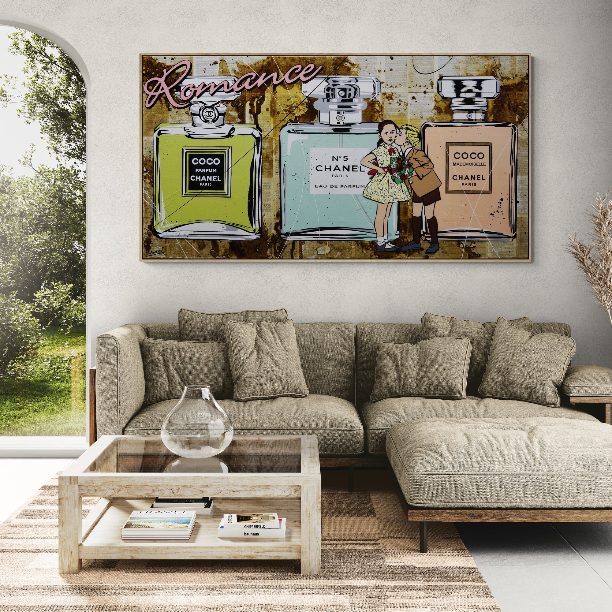 Perfume Kisses 190cm x 100cm Romantic Book Pages Urban Pop Art Painting-Urban Pop Art-[Franko_Artist]-[Australian_artist]-[Gold_Coast]-[Brisbane]-[modern]-[contemporary]-[original]-[Large_artwork]-[The_Block]-[Dream_Homes]-[ideas]-[Grand_Designs]-[Art_Lover]-Franklin Art Studio